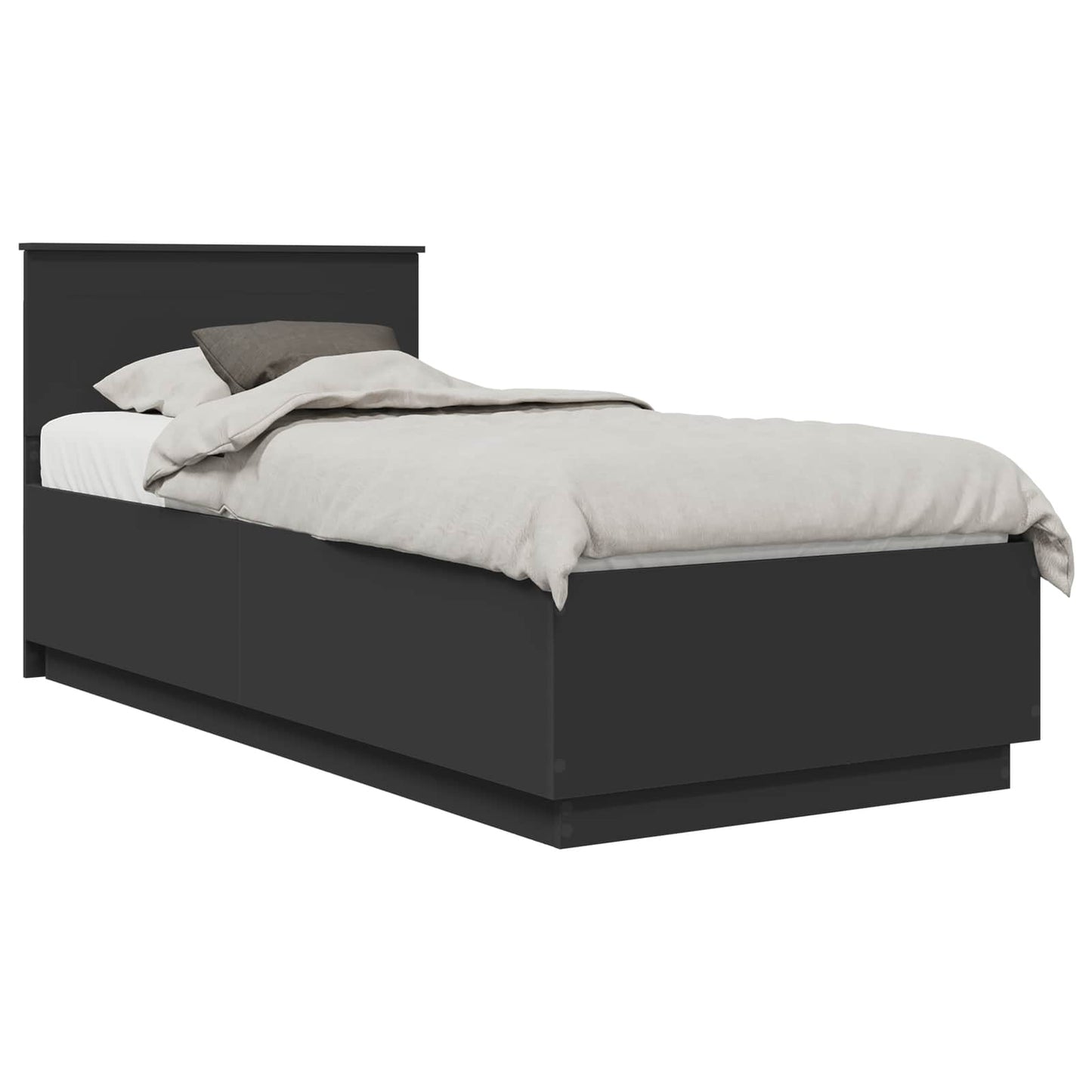 vidaXL Σκελετός Κρεβατιού Μαύρο 70 x 190 cm Επεξεργασμένο Ξύλο