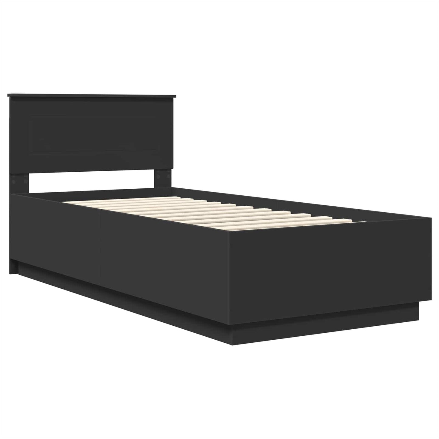 vidaXL Σκελετός Κρεβατιού Μαύρο 70 x 190 cm Επεξεργασμένο Ξύλο
