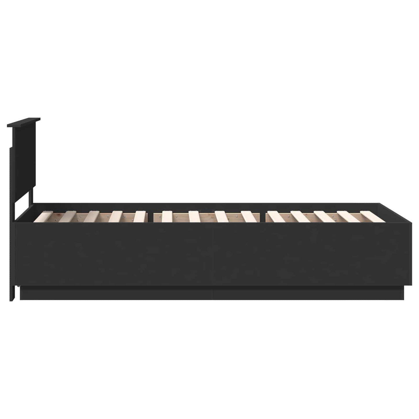 vidaXL Σκελετός Κρεβατιού Μαύρο 70 x 190 cm Επεξεργασμένο Ξύλο