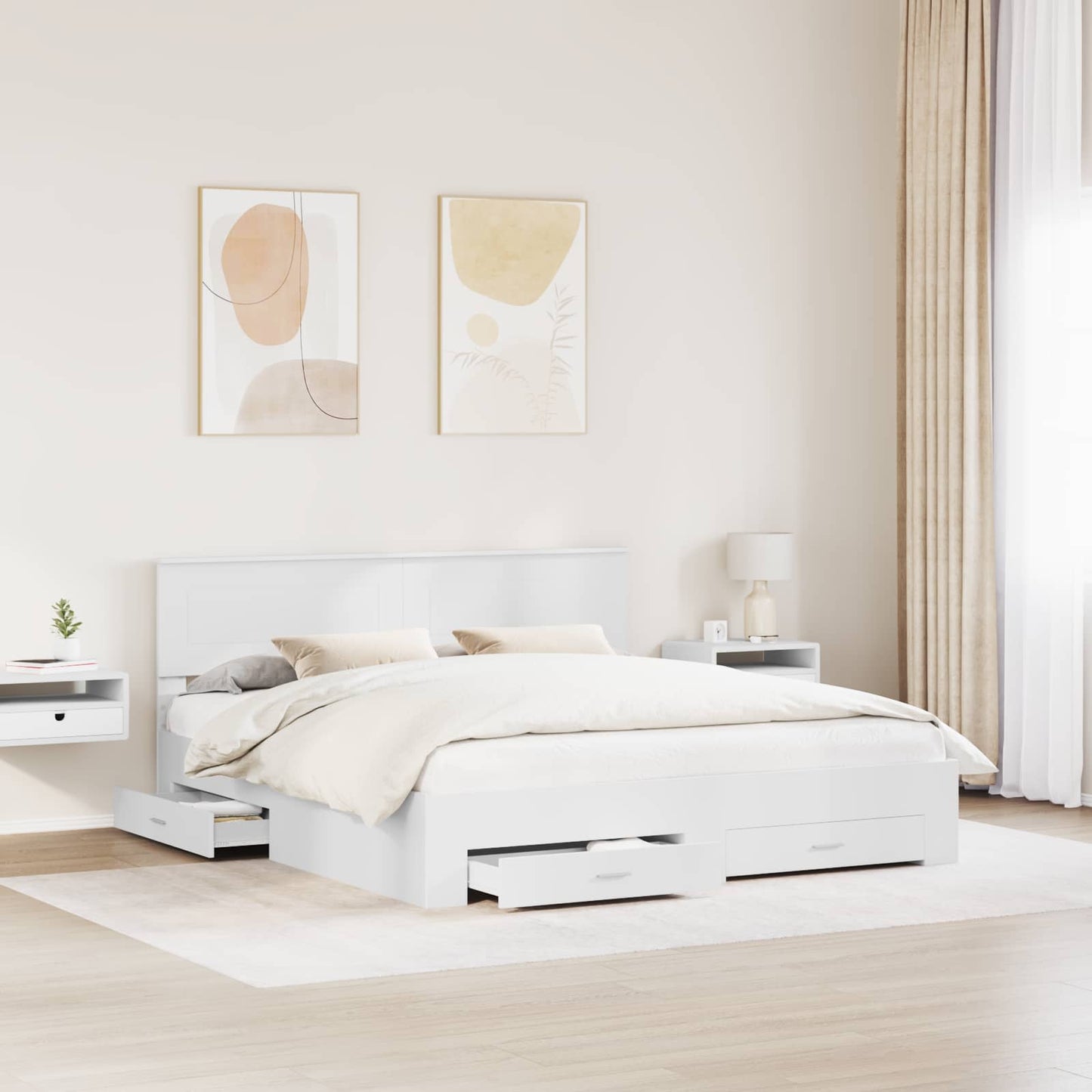 vidaXL Σκελετός Κρεβατιού Λευκό 180 x 200 cm Επεξεργασμένο ξύλο
