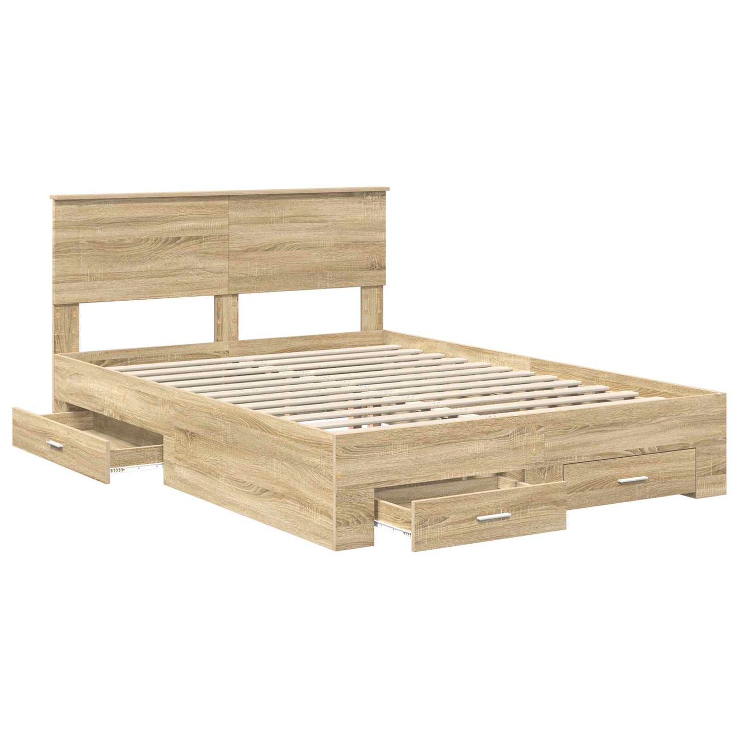 vidaXL Σκελετός Κρεβατιού Δρύς Sonoma 150 x 200 cm Επεξεργασμένο ξύλο
