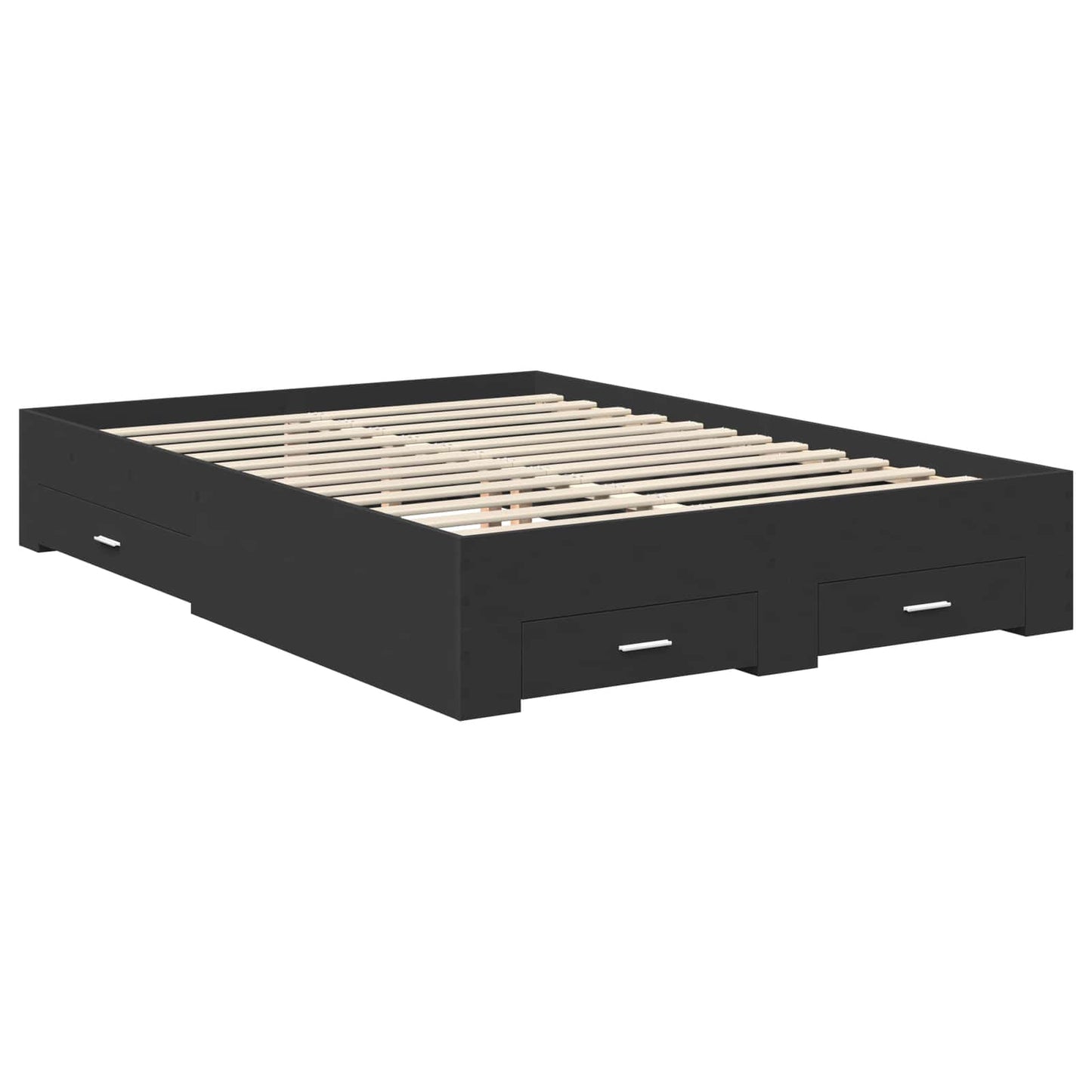 vidaXL Σκελετός Κρεβατιού Μαύρο 140 x 190 cm Επεξεργασμένο ξύλο