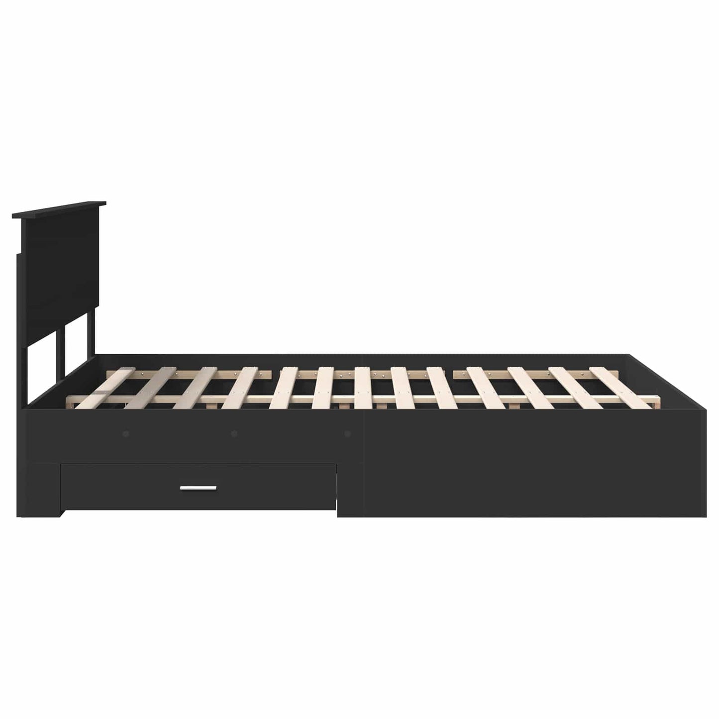 vidaXL Σκελετός Κρεβατιού Μαύρο 140 x 190 cm Επεξεργασμένο ξύλο