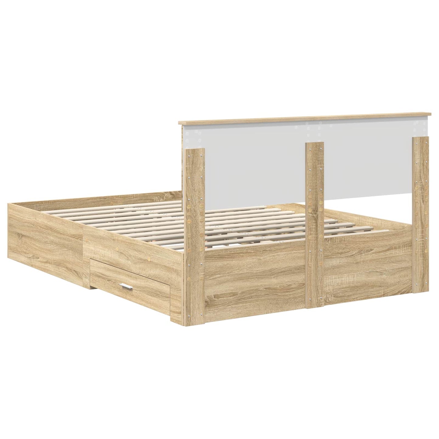 vidaXL Σκελετός Κρεβατιού Δρύς Sonoma 140 x 190 cm Επεξεργασμένο ξύλο