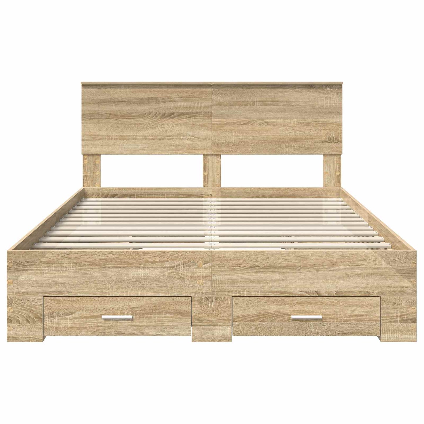 vidaXL Σκελετός Κρεβατιού Δρύς Sonoma 140 x 190 cm Επεξεργασμένο ξύλο