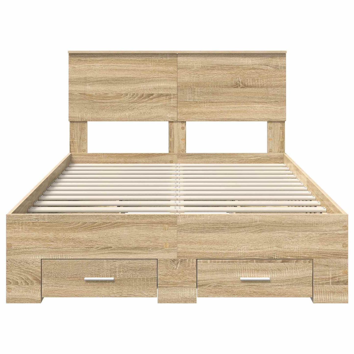 vidaXL Σκελετός Κρεβατιού Δρύς Sonoma 135 x 190 cm Επεξεργασμένο ξύλο