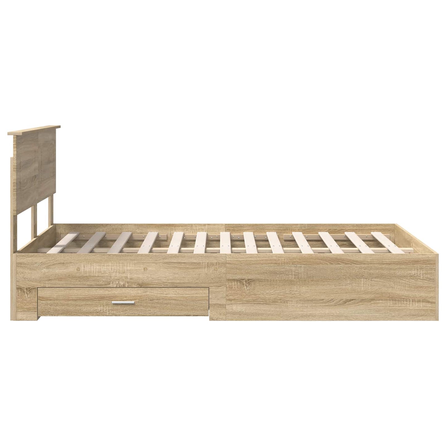 vidaXL Σκελετός Κρεβατιού Δρύς Sonoma 135 x 190 cm Επεξεργασμένο ξύλο