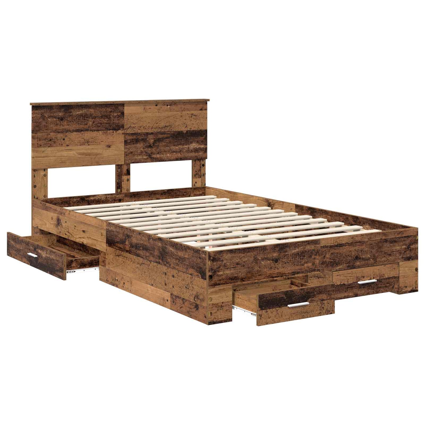 vidaXL Σκελετός Κρεβατιού Παλιό ξύλο 120 x 190 cm Επεξεργασμένο ξύλο