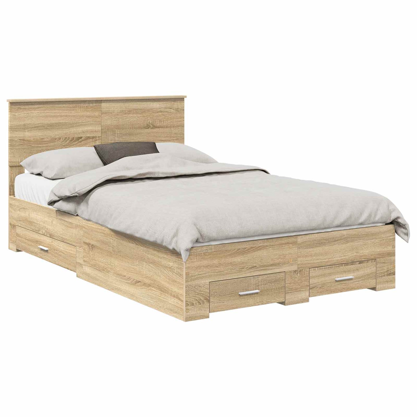 vidaXL Σκελετός Κρεβατιού Δρύς Sonoma 120 x 200 cm Επεξεργασμένο ξύλο