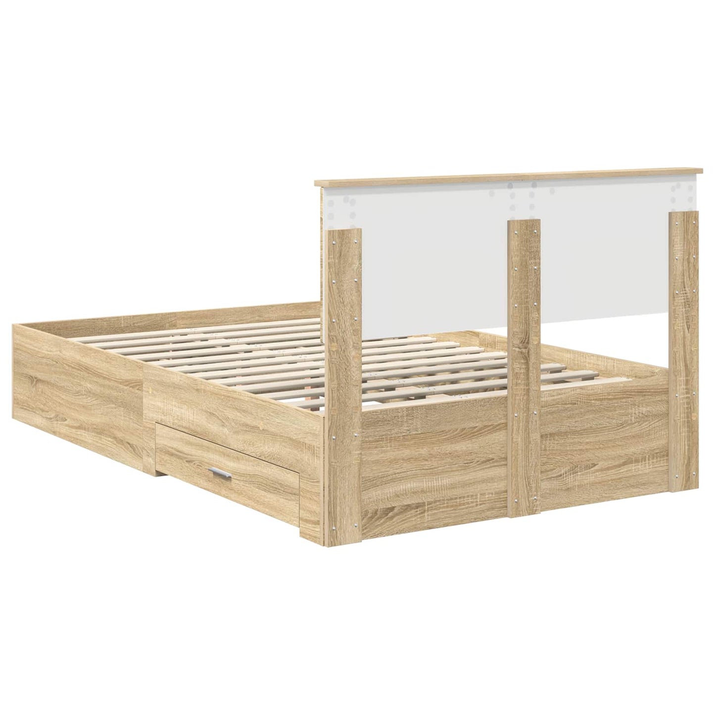 vidaXL Σκελετός Κρεβατιού Δρύς Sonoma 120 x 200 cm Επεξεργασμένο ξύλο
