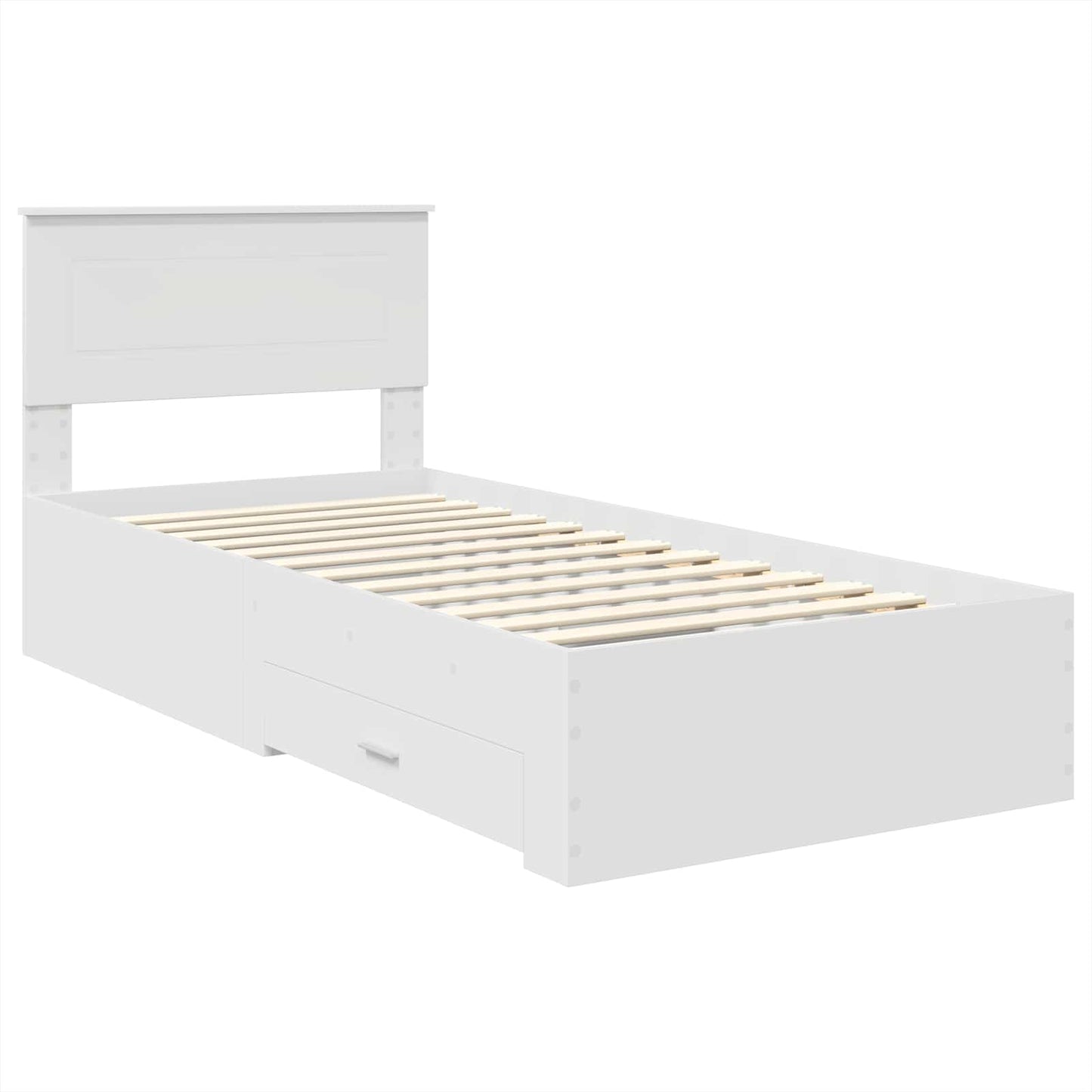 vidaXL Σκελετός Κρεβατιού Λευκό 90 x 190 cm Επεξεργασμένο ξύλο