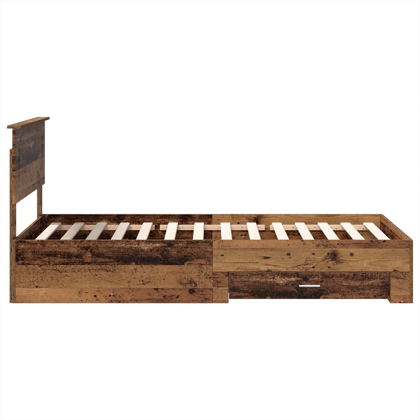 vidaXL Σκελετός Κρεβατιού Παλιό ξύλο 90 x 190 cm Επεξεργασμένο ξύλο