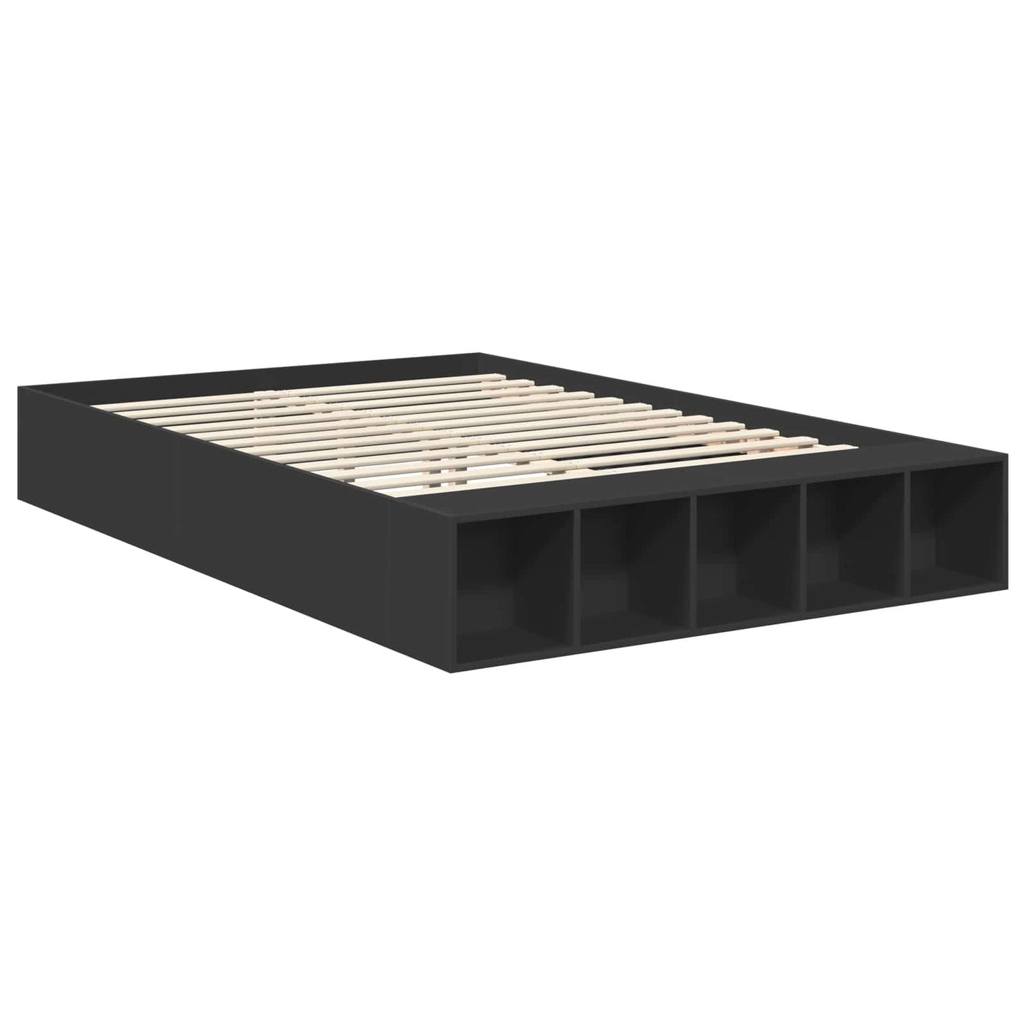 vidaXL Σκελετός Κρεβατιού Μαύρο 150 x 200 cm Επεξεργασμένο ξύλο