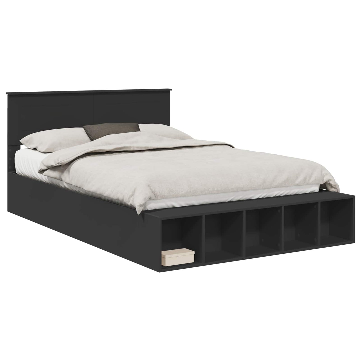 vidaXL Σκελετός Κρεβατιού Μαύρο 140 x 200 cm Επεξεργασμένο ξύλο