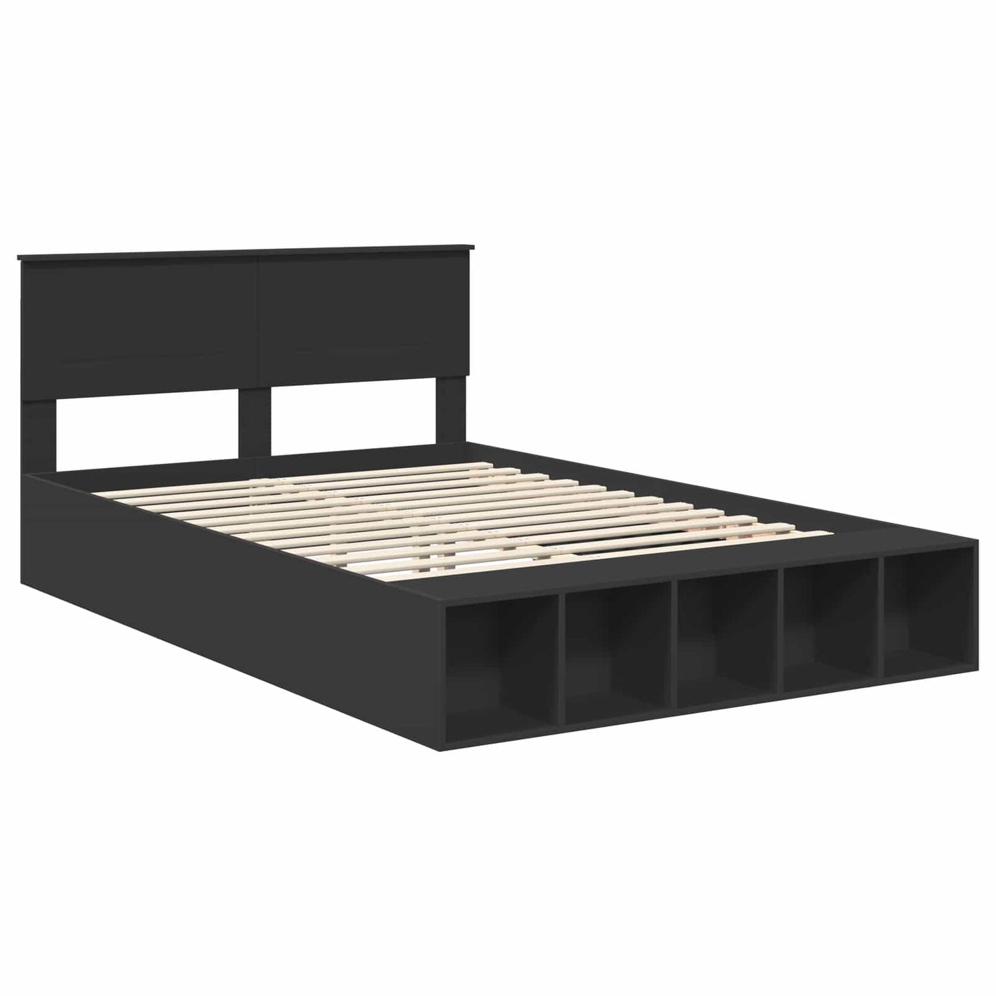 vidaXL Σκελετός Κρεβατιού Μαύρο 140 x 200 cm Επεξεργασμένο ξύλο