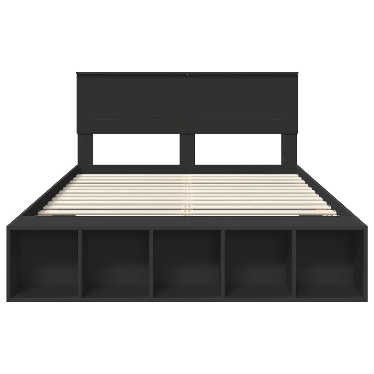 vidaXL Σκελετός Κρεβατιού Μαύρο 140 x 200 cm Επεξεργασμένο ξύλο