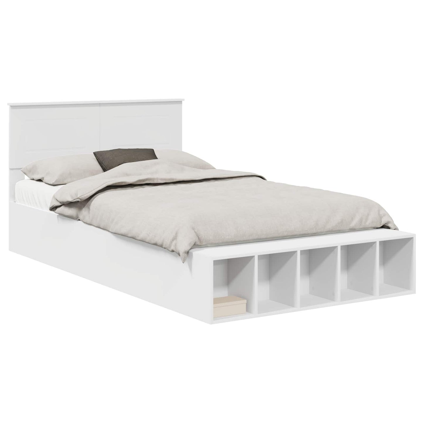 vidaXL Σκελετός Κρεβατιού Λευκό 135 x 190 cm Επεξεργασμένο ξύλο
