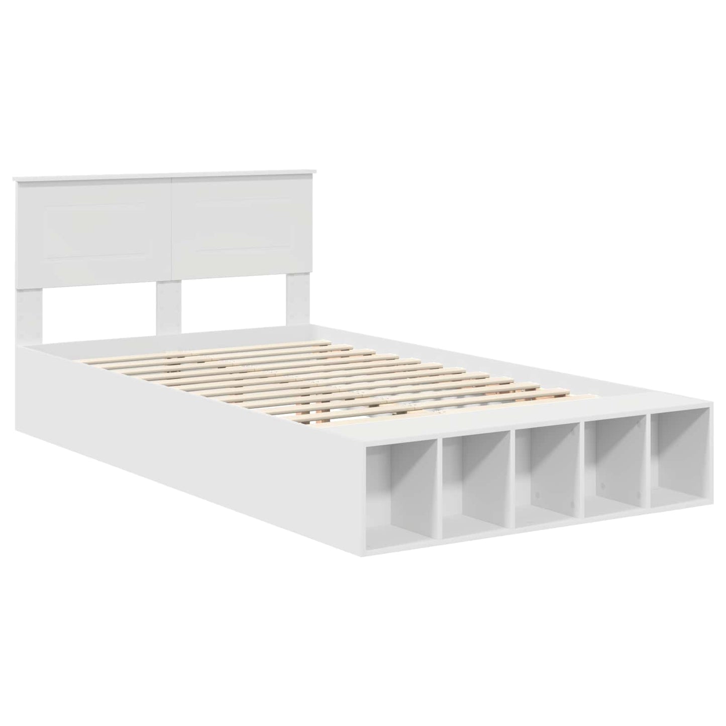 vidaXL Σκελετός Κρεβατιού Λευκό 135 x 190 cm Επεξεργασμένο ξύλο