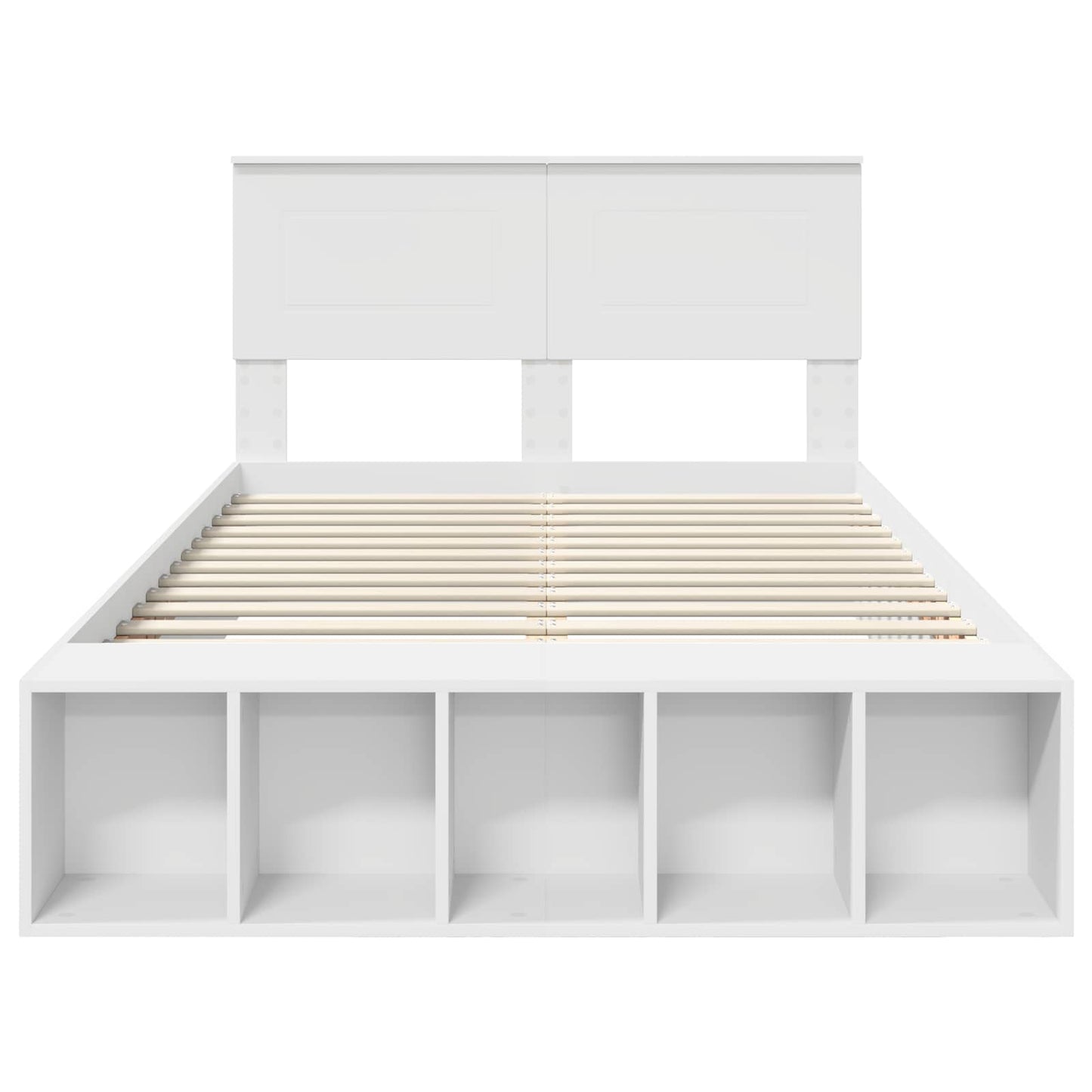 vidaXL Σκελετός Κρεβατιού Λευκό 135 x 190 cm Επεξεργασμένο ξύλο