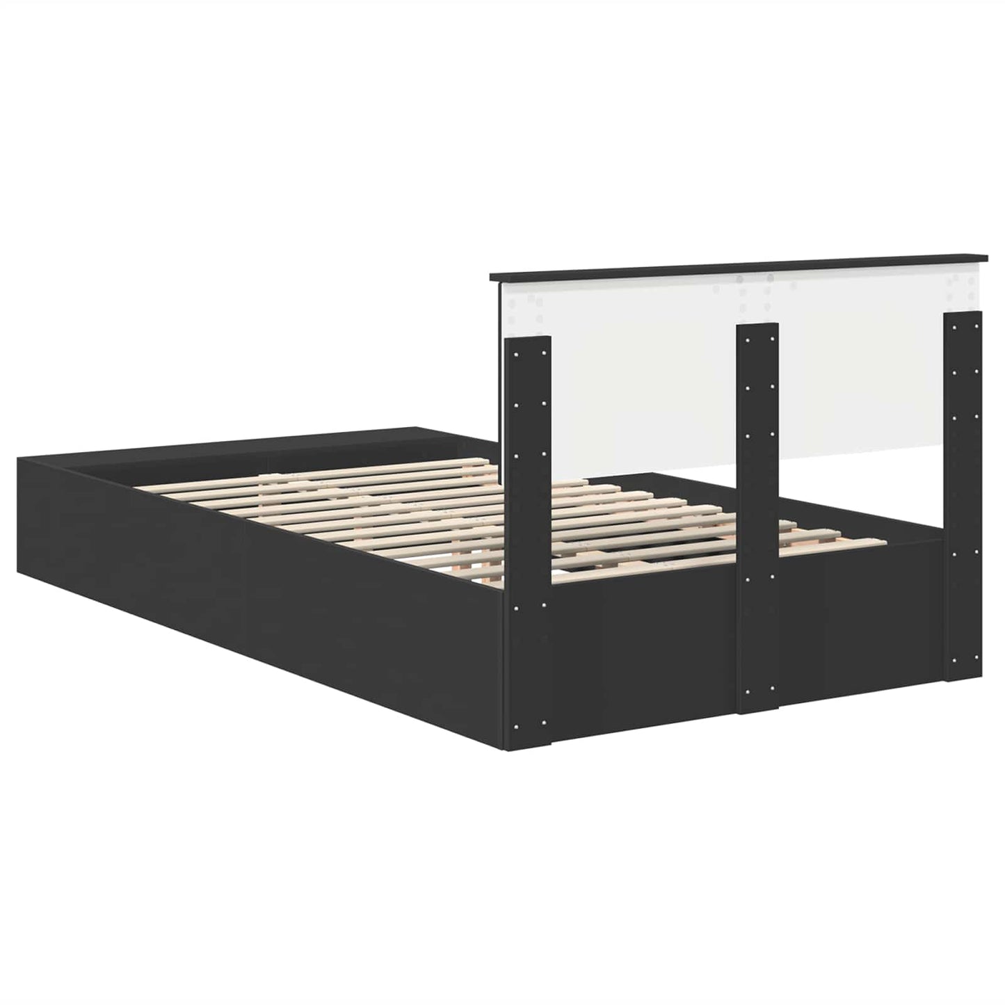vidaXL Σκελετός Κρεβατιού Μαύρο 135 x 190 cm Επεξεργασμένο ξύλο