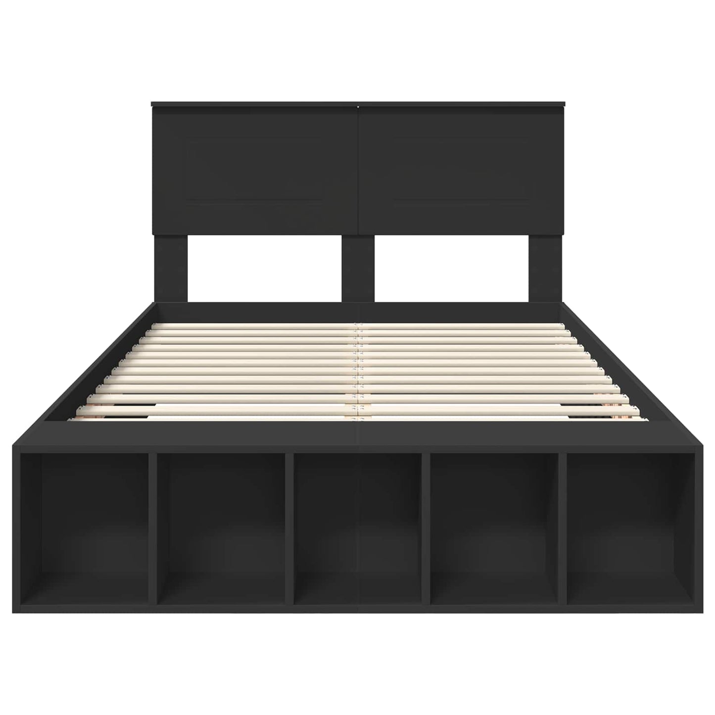 vidaXL Σκελετός Κρεβατιού Μαύρο 135 x 190 cm Επεξεργασμένο ξύλο
