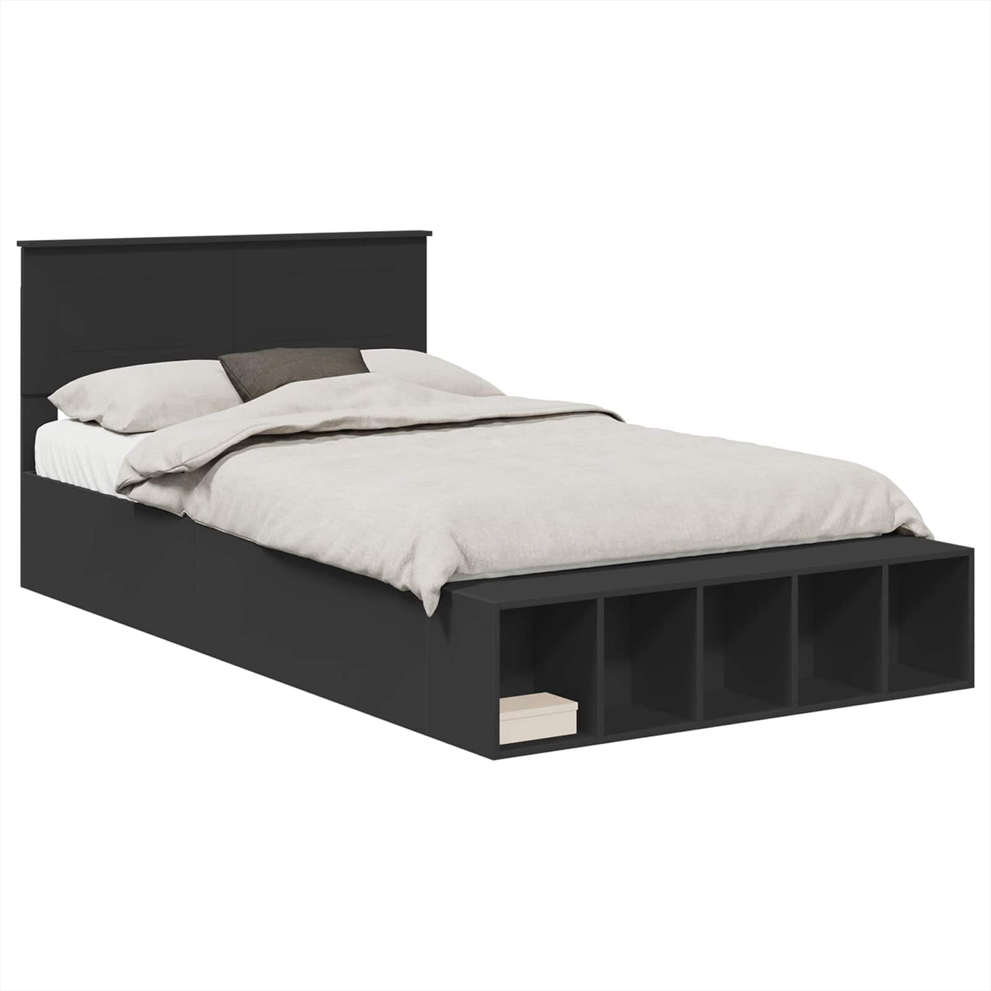 vidaXL Σκελετός Κρεβατιού Μαύρο 120 x 190 cm Επεξεργασμένο ξύλο