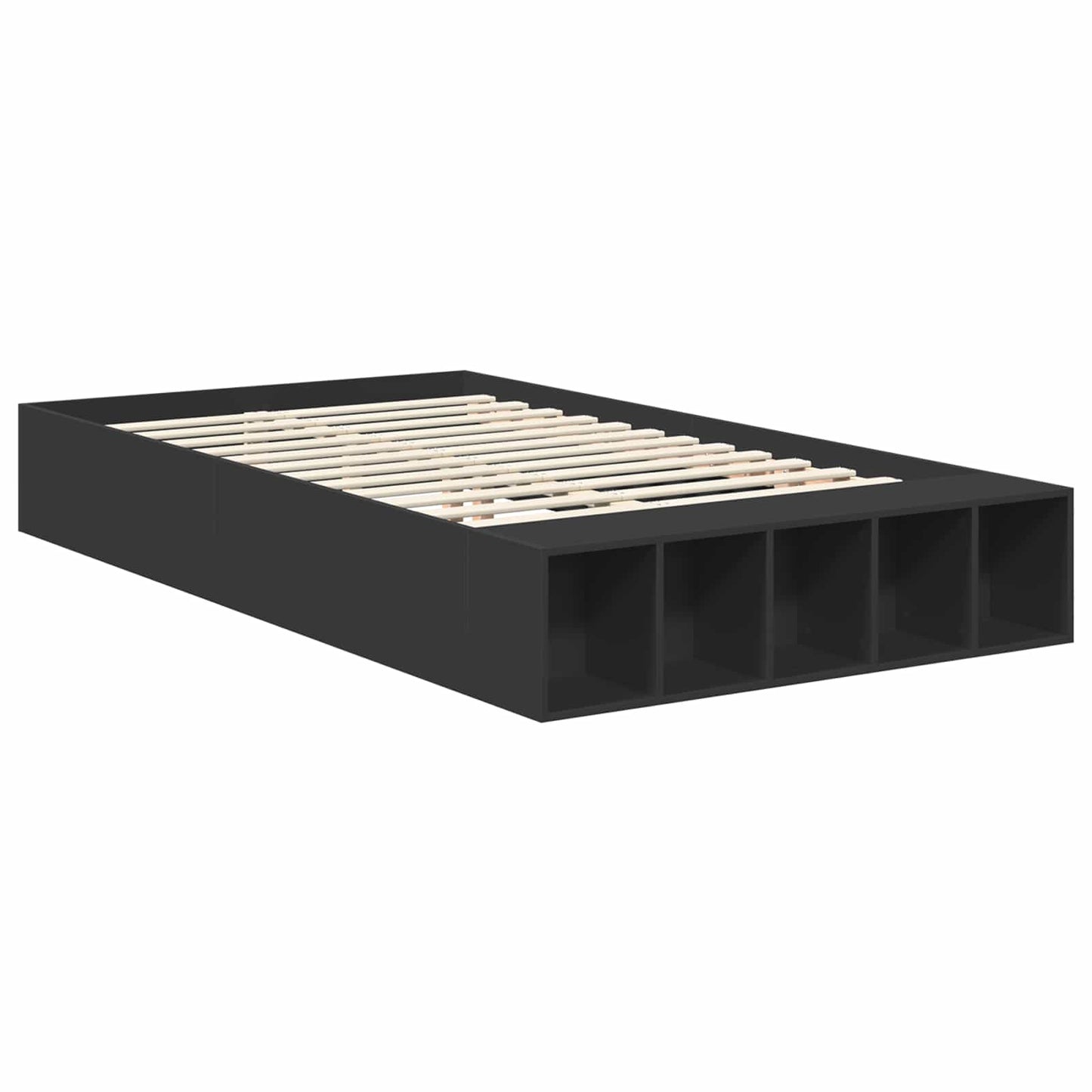 vidaXL Σκελετός Κρεβατιού Μαύρο 120 x 190 cm Επεξεργασμένο ξύλο