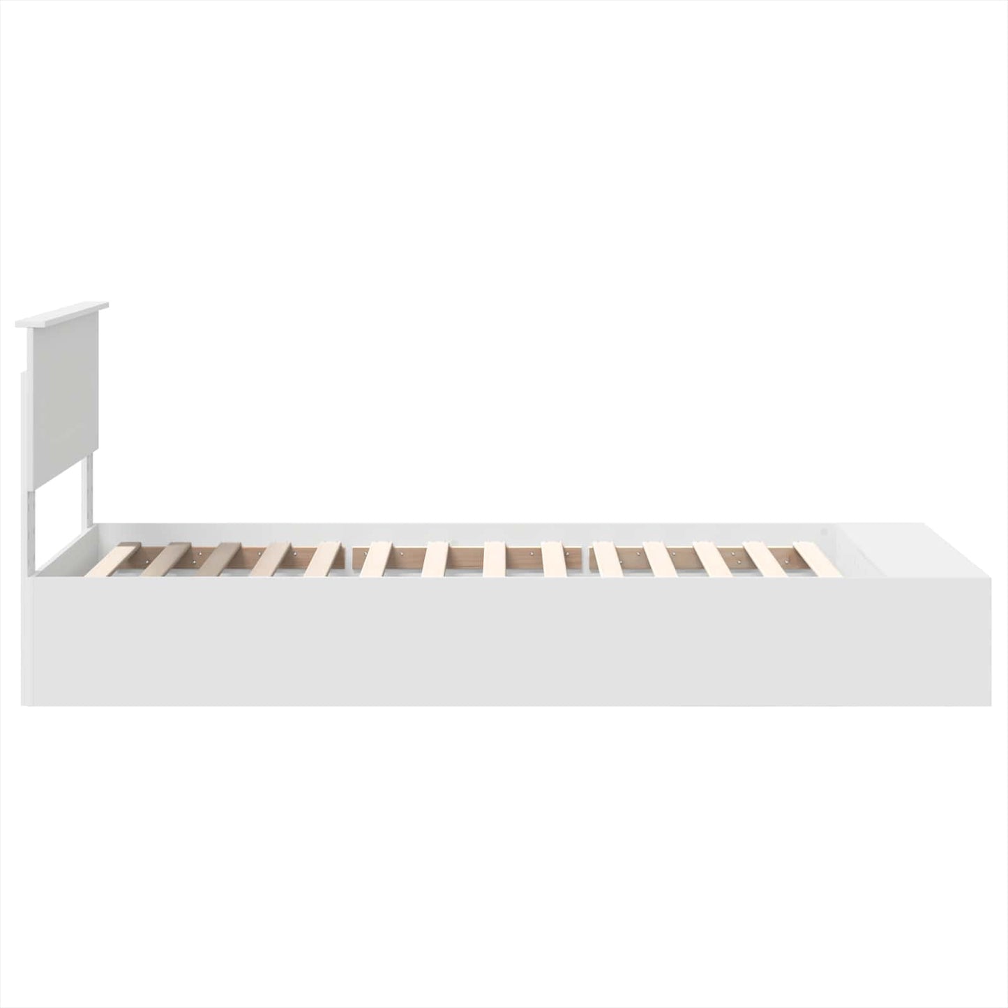 vidaXL Σκελετός Κρεβατιού με ράφι Λευκό 75 x 190 cm Επεξεργασμένο ξύλο