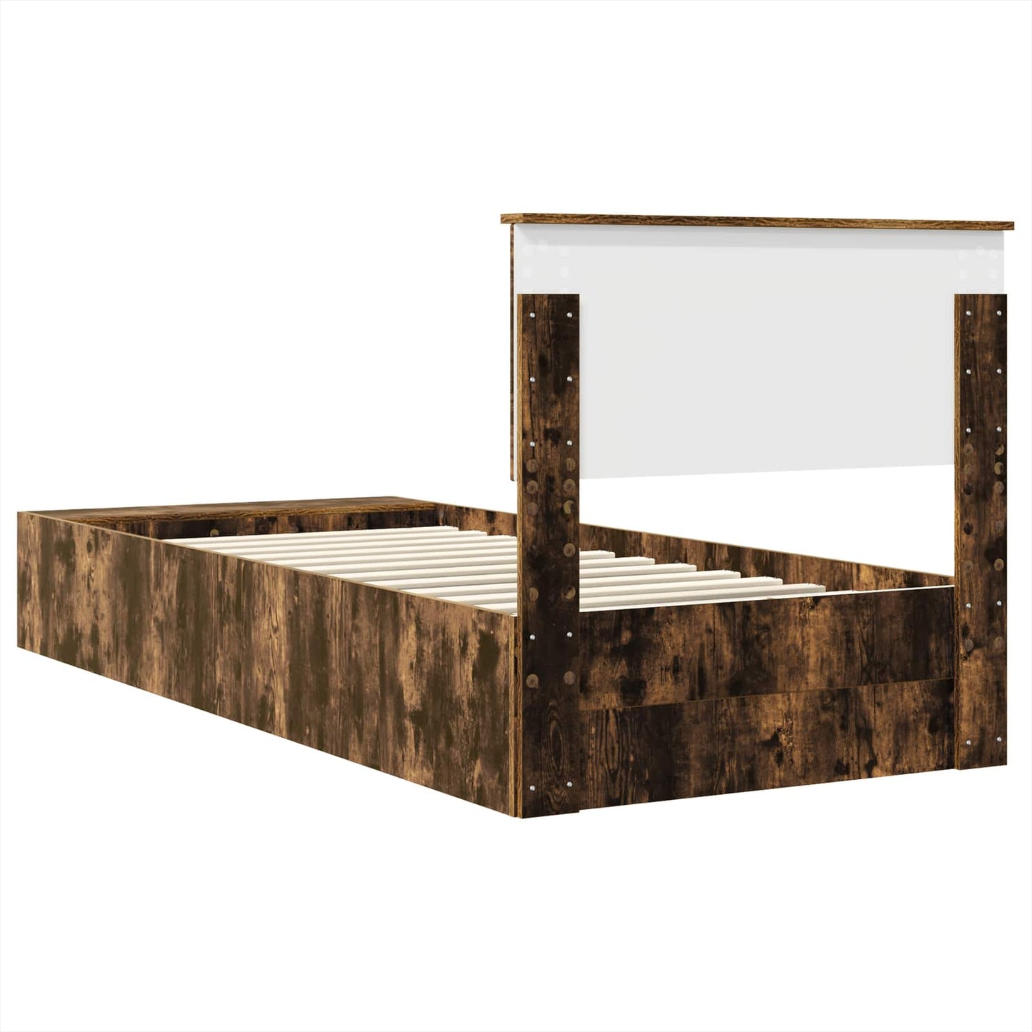 vidaXL Σκελετός Κρεβατιού Καπνιστό Δρύς 75 x 190 cm Επεξεργασμένο ξύλο