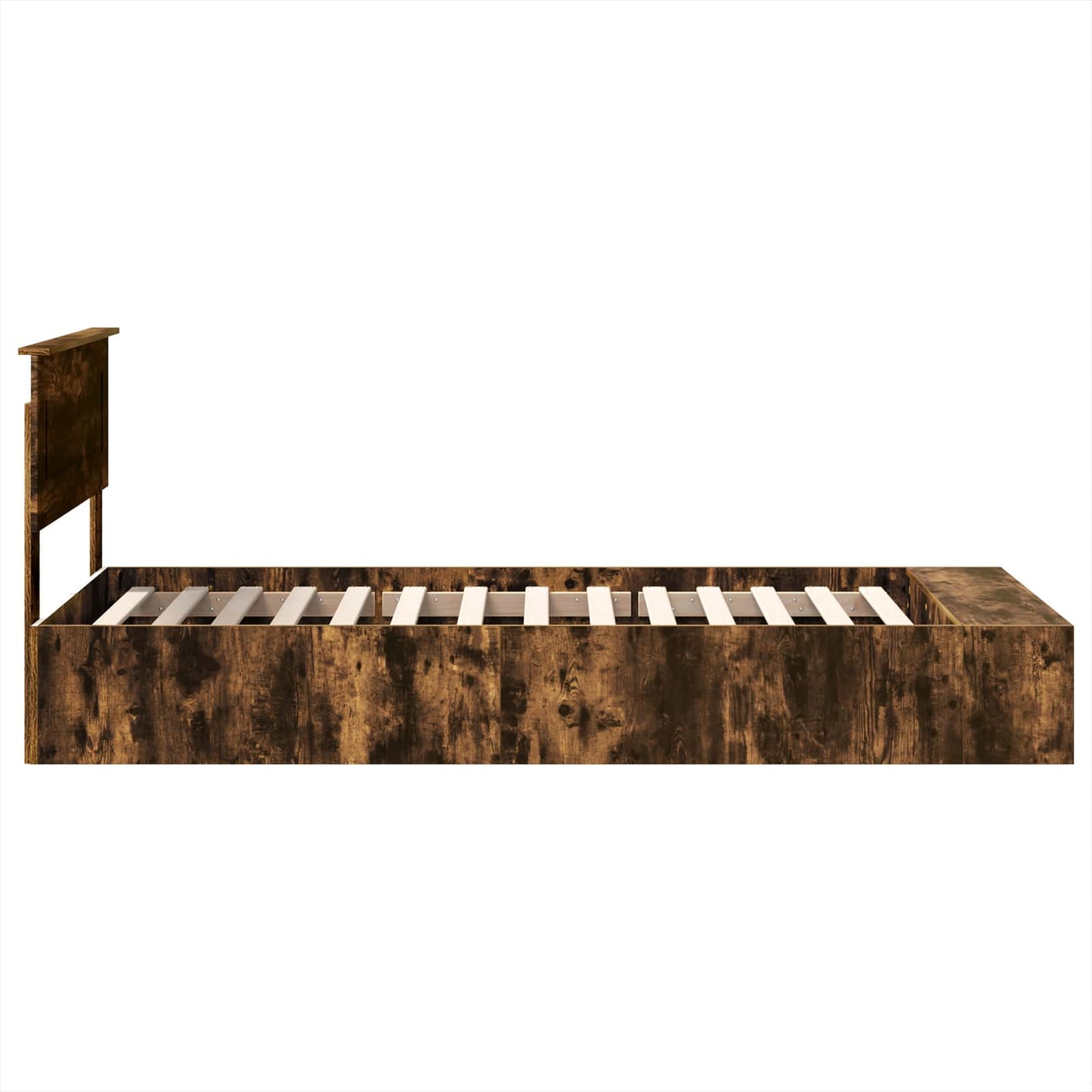vidaXL Σκελετός Κρεβατιού Καπνιστό Δρύς 75 x 190 cm Επεξεργασμένο ξύλο