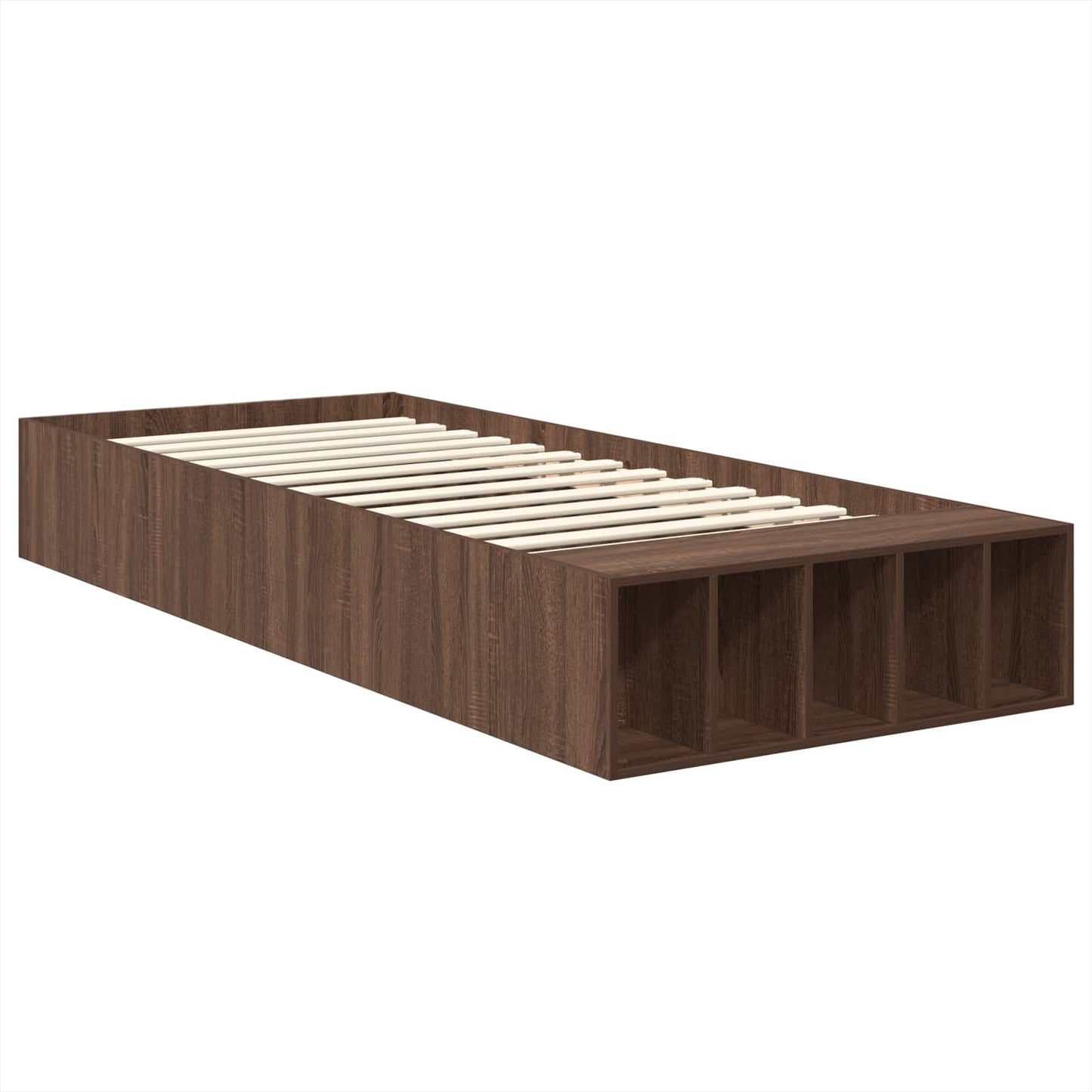 vidaXL Σκελετός Κρεβατιού Καφέ δρυς 75 x 190 cm Επεξεργασμένο ξύλο