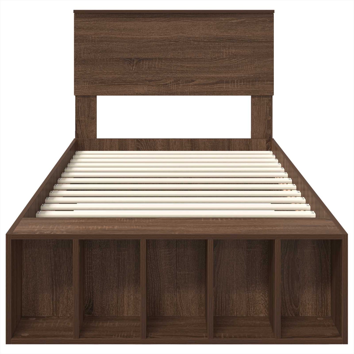vidaXL Σκελετός Κρεβατιού Καφέ δρυς 75 x 190 cm Επεξεργασμένο ξύλο