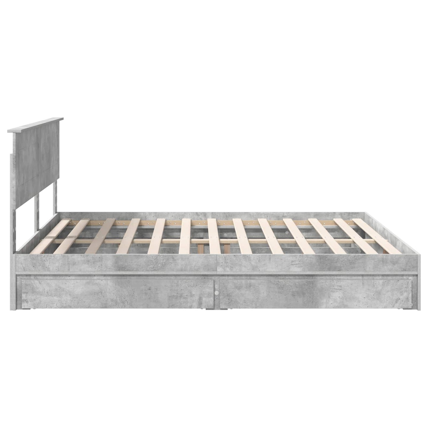 vidaXL Κρεβάτι Αποθήκης Σκυρόδεμα Γκρι 200 x 200 cm Επεξεργασμένο ξύλο