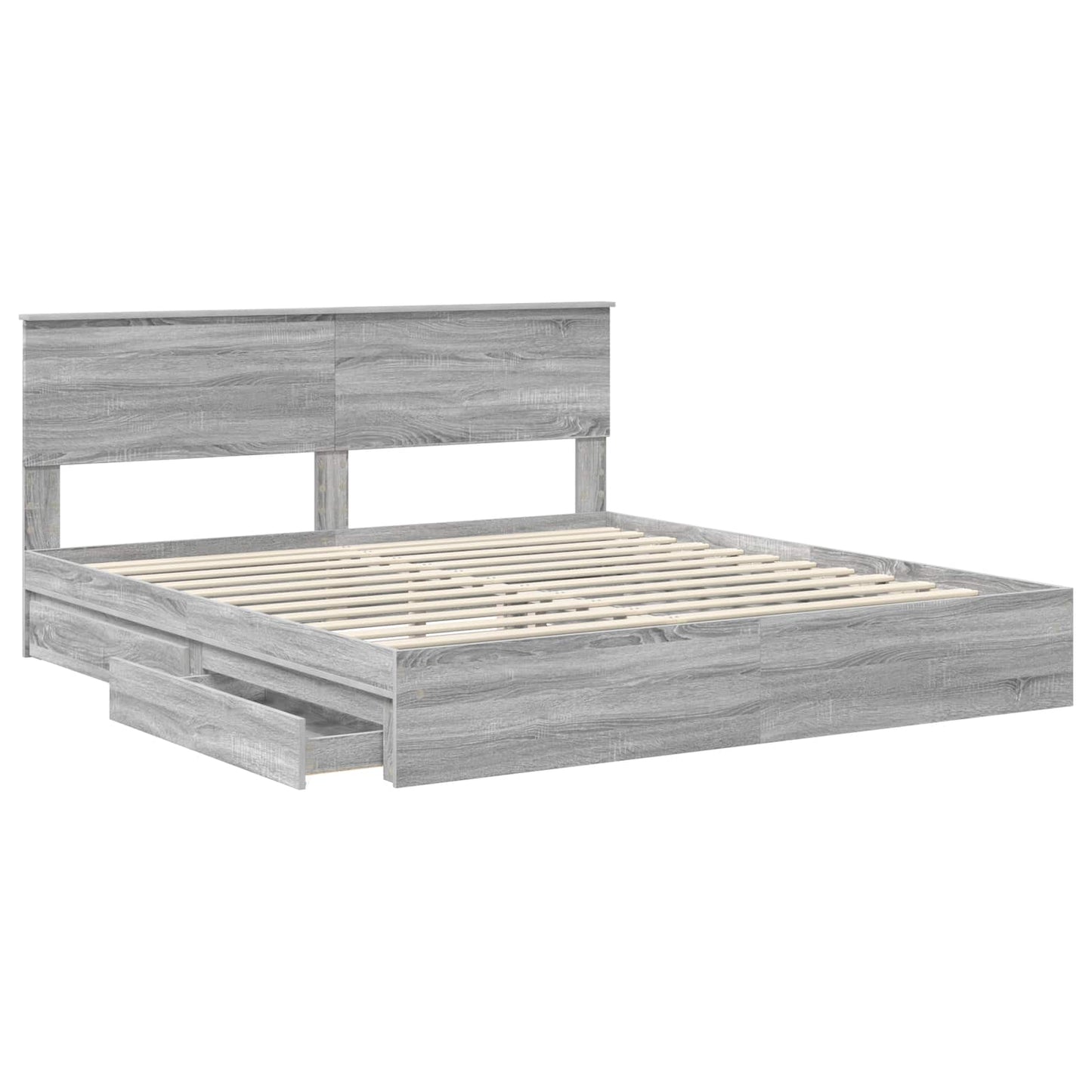 vidaXL Κρεβάτι Αποθήκης Γκρίζο Σονομα 200 x 200 cm Επεξεργασμένο ξύλο