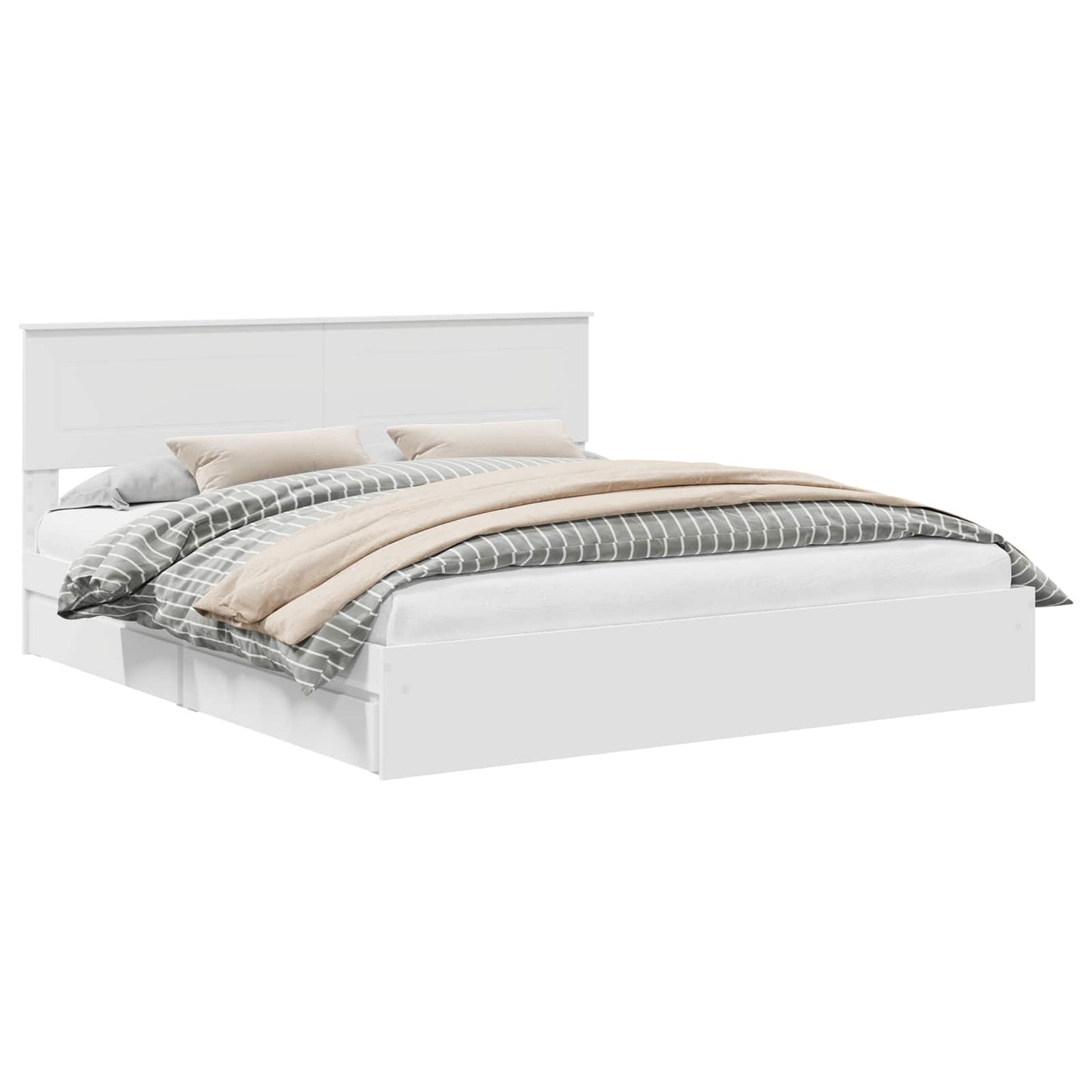 vidaXL Κρεβάτι Αποθήκης Λευκό 180 x 200 cm Επεξεργασμένο ξύλο
