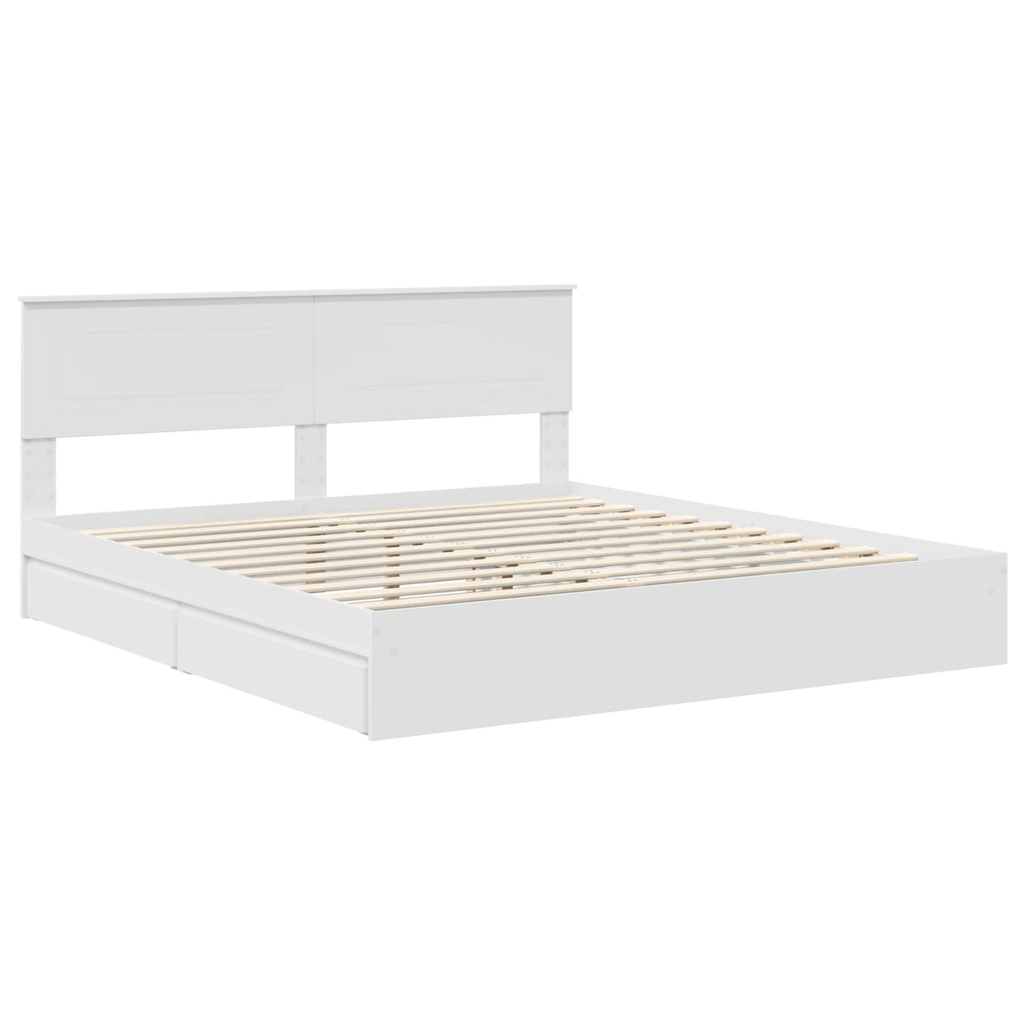 vidaXL Κρεβάτι Αποθήκης Λευκό 180 x 200 cm Επεξεργασμένο ξύλο