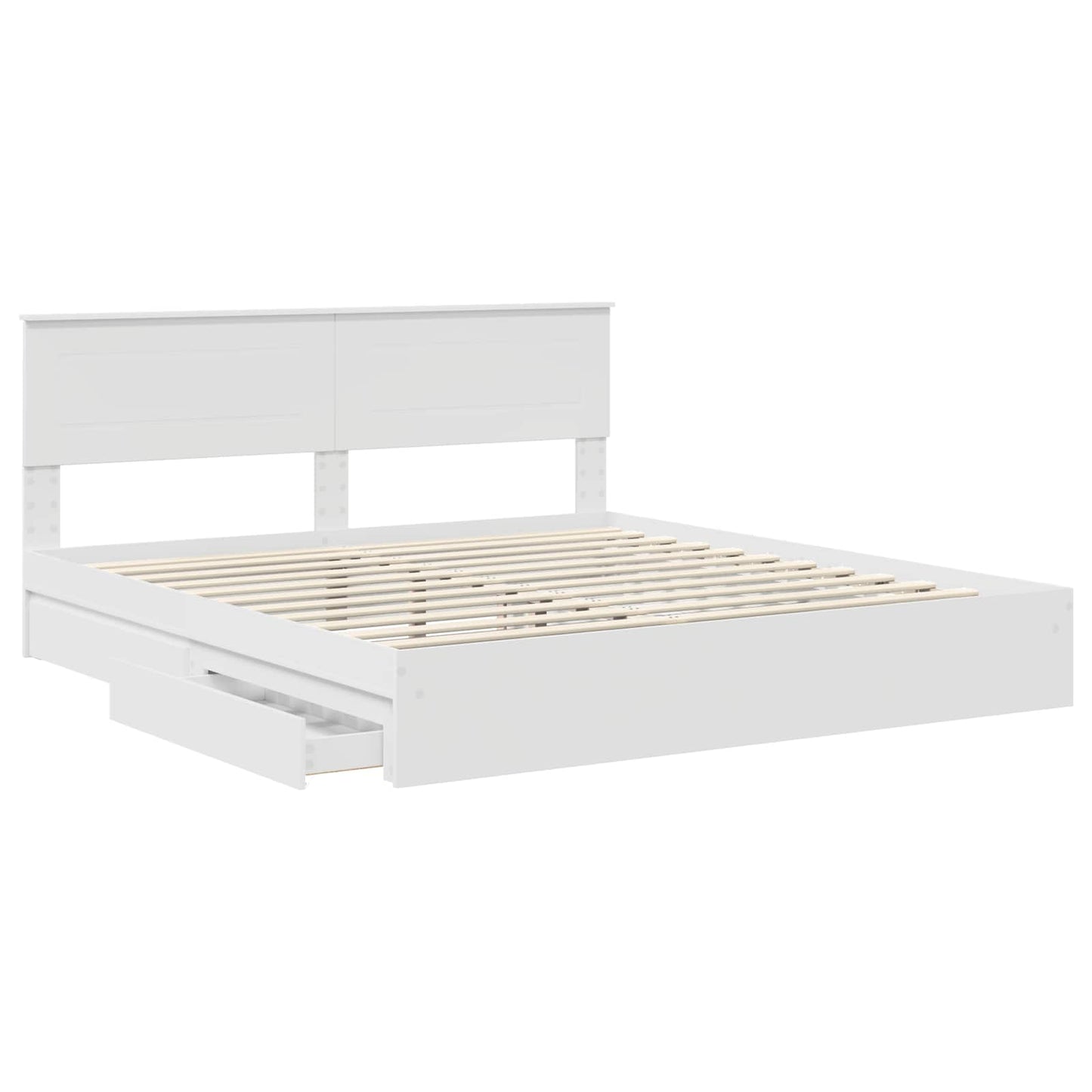 vidaXL Κρεβάτι Αποθήκης Λευκό 180 x 200 cm Επεξεργασμένο ξύλο