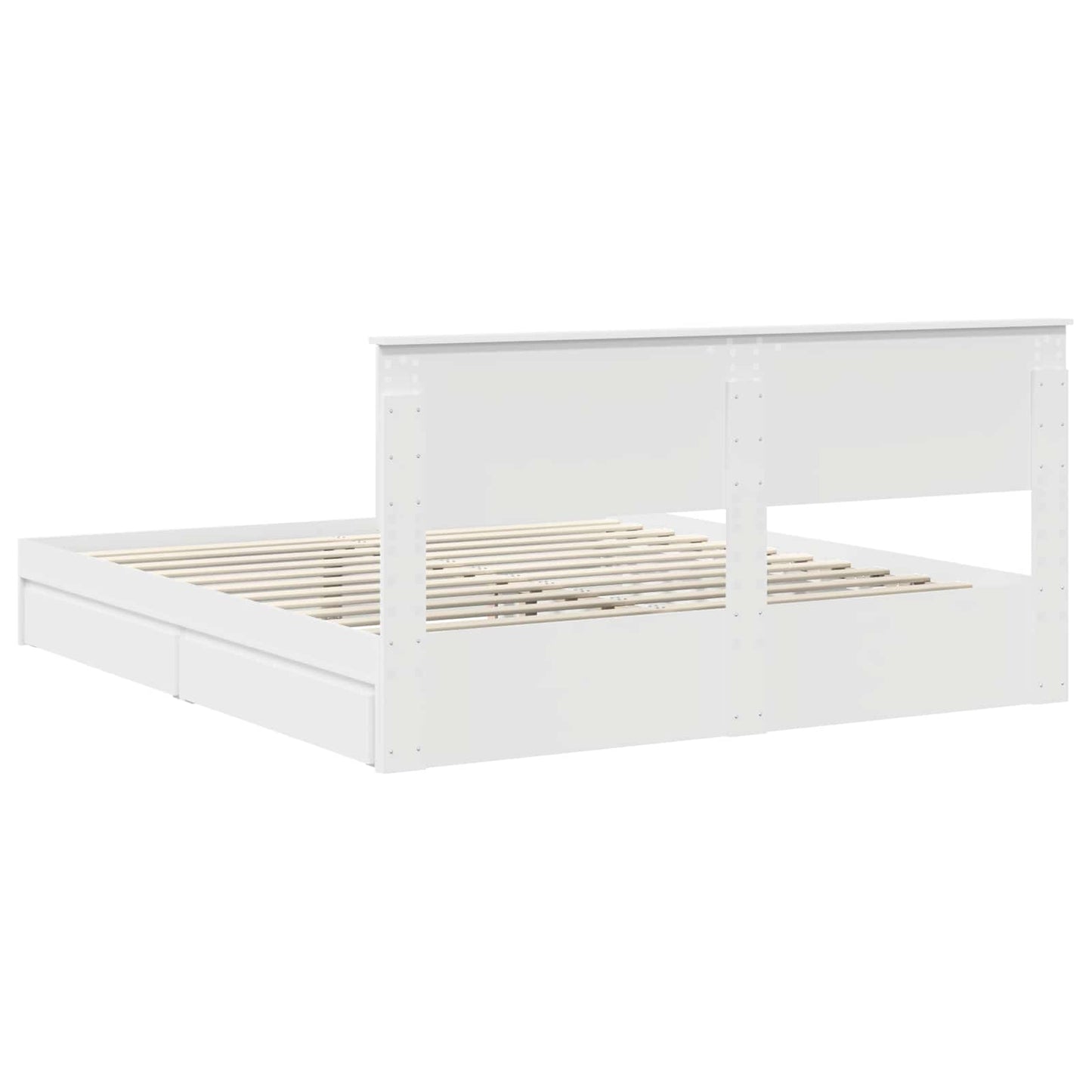 vidaXL Κρεβάτι Αποθήκης Λευκό 180 x 200 cm Επεξεργασμένο ξύλο