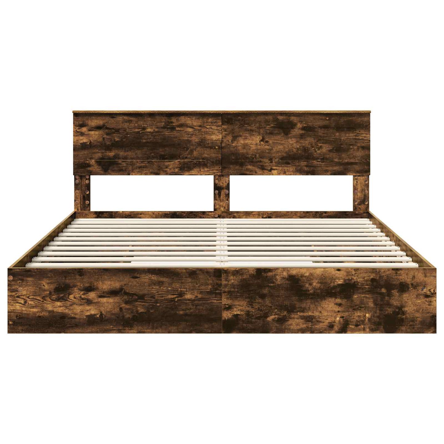 vidaXL Κρεβάτι Αποθήκης Καπνιστό Δρύς 180 x 200 cm Επεξεργασμένο ξύλο