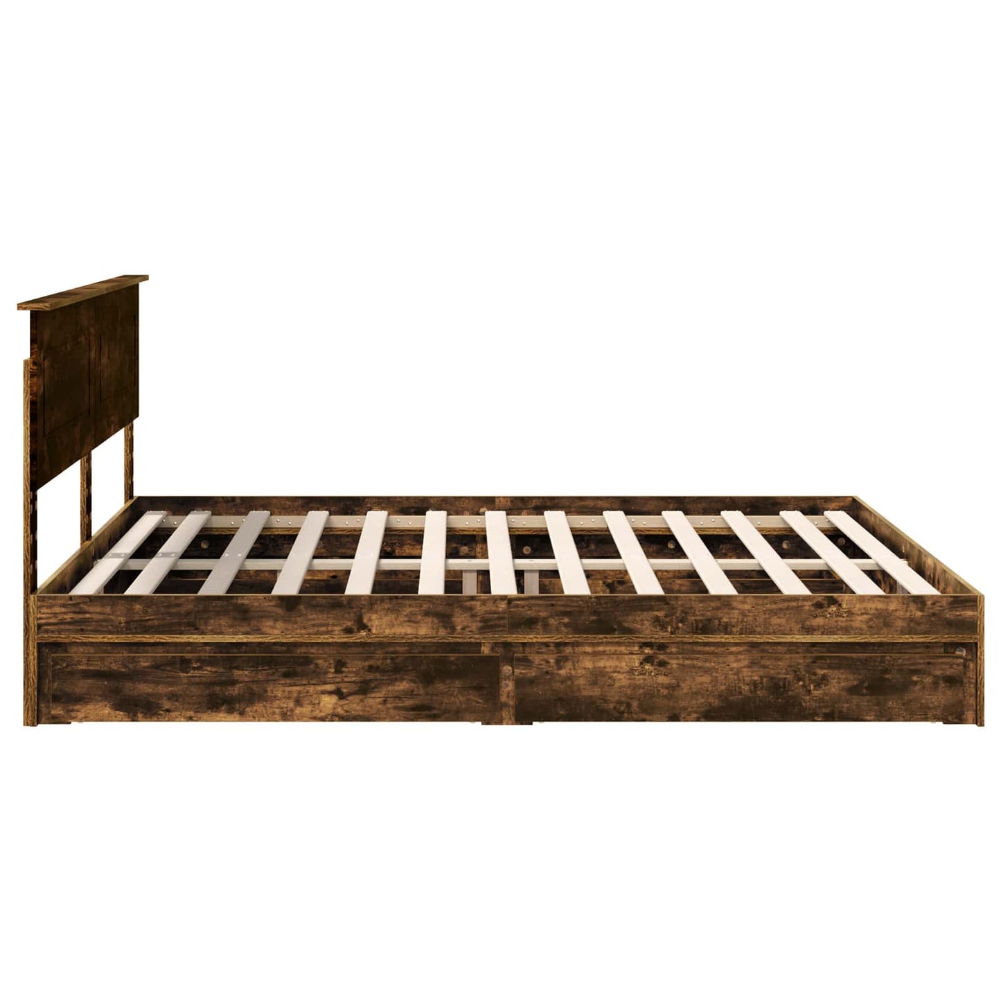 vidaXL Κρεβάτι Αποθήκης Καπνιστό Δρύς 180 x 200 cm Επεξεργασμένο ξύλο