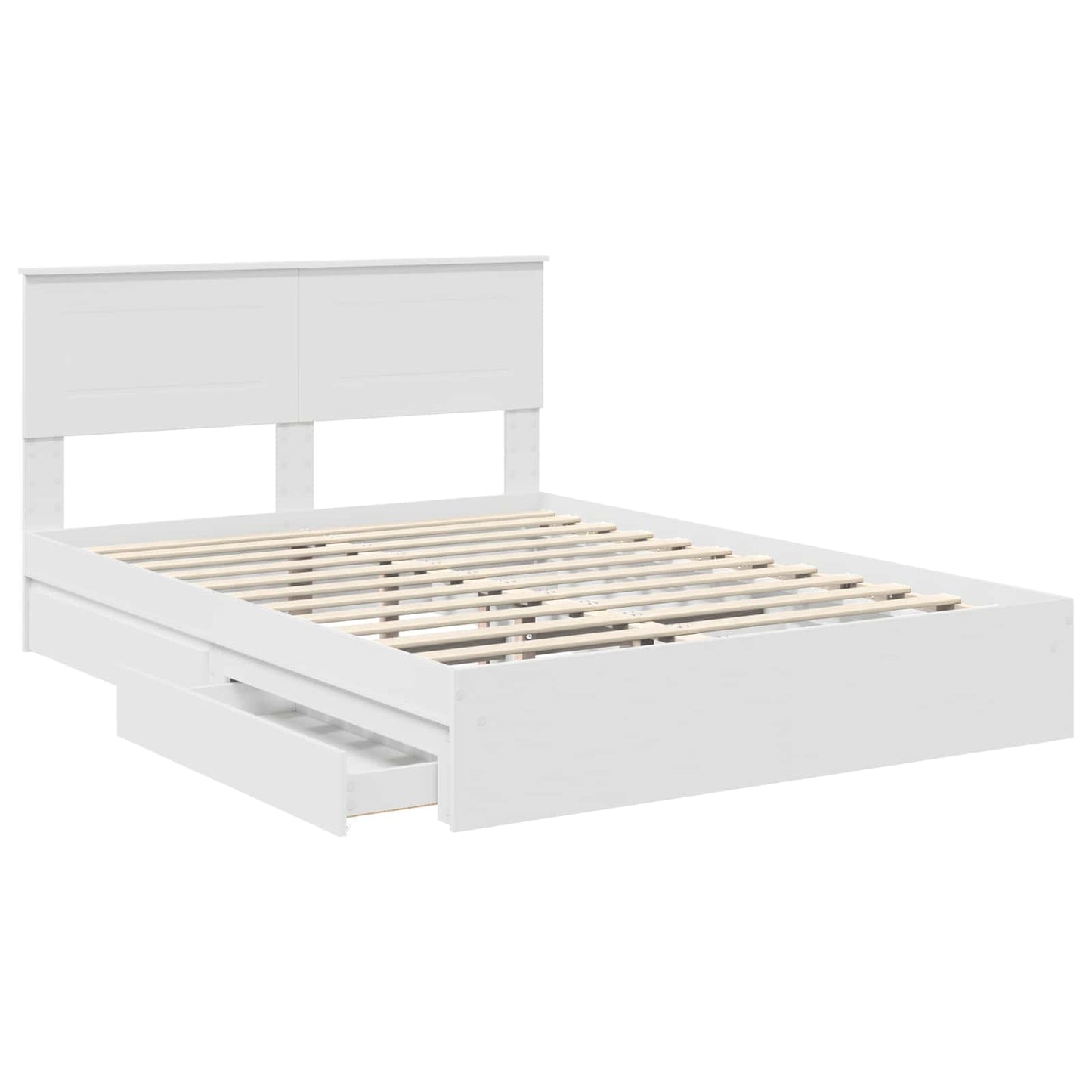 vidaXL Κρεβάτι Αποθήκης Λευκό 160 x 200 cm Επεξεργασμένο ξύλο