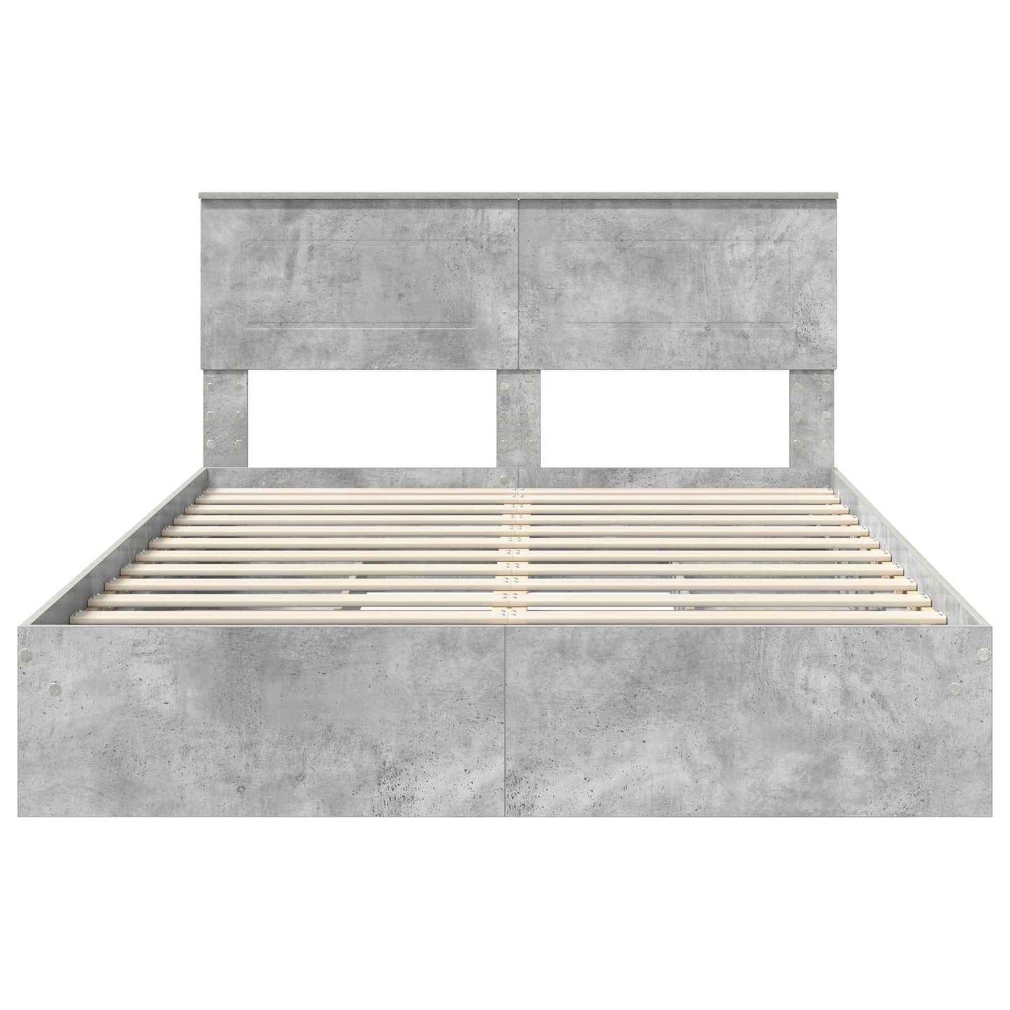 vidaXL Κρεβάτι Αποθήκης Σκυρόδεμα Γκρι 150 x 200 cm Επεξεργασμένο ξύλο