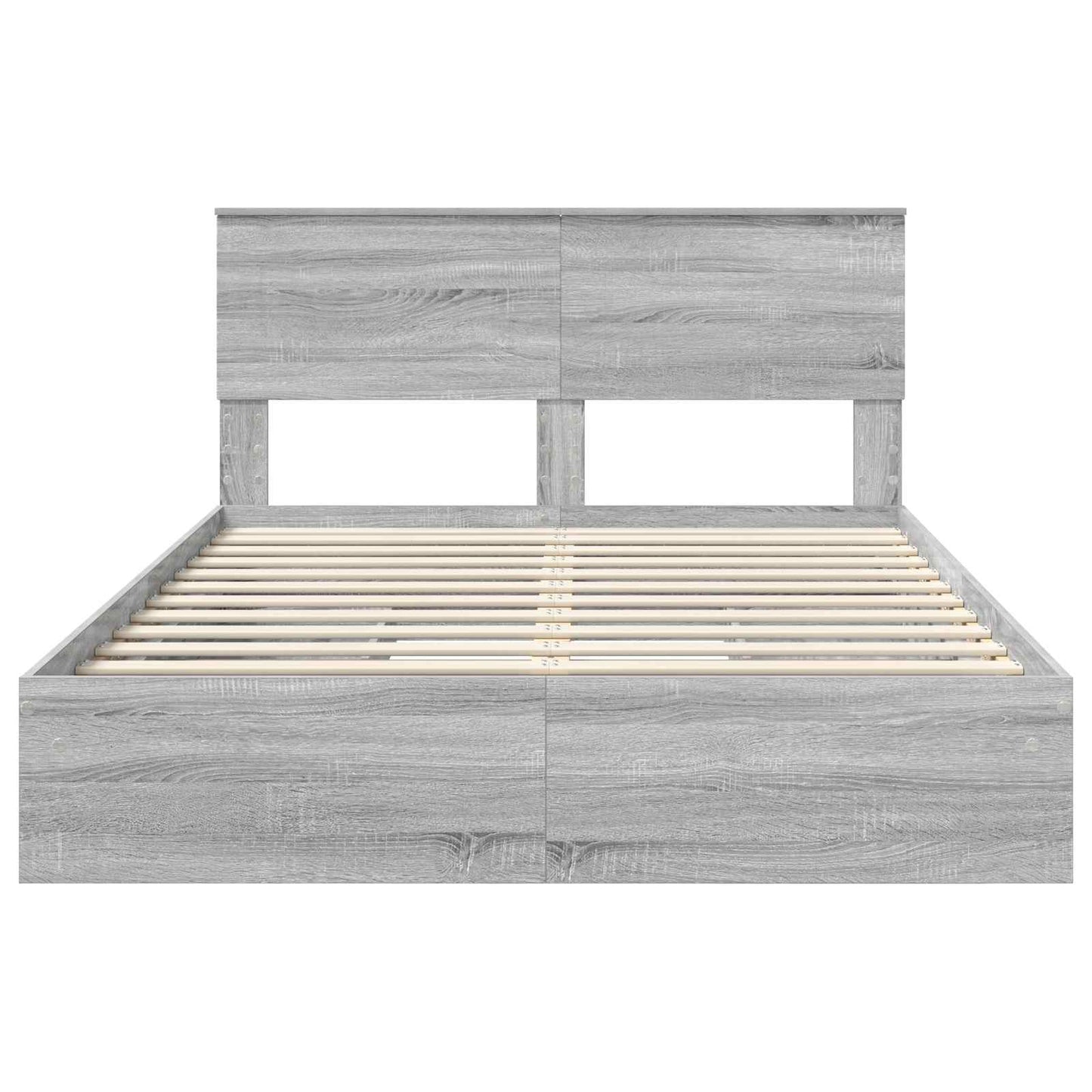 vidaXL Κρεβάτι Αποθήκης Γκρίζο Σονομα 150 x 200 cm Επεξεργασμένο ξύλο