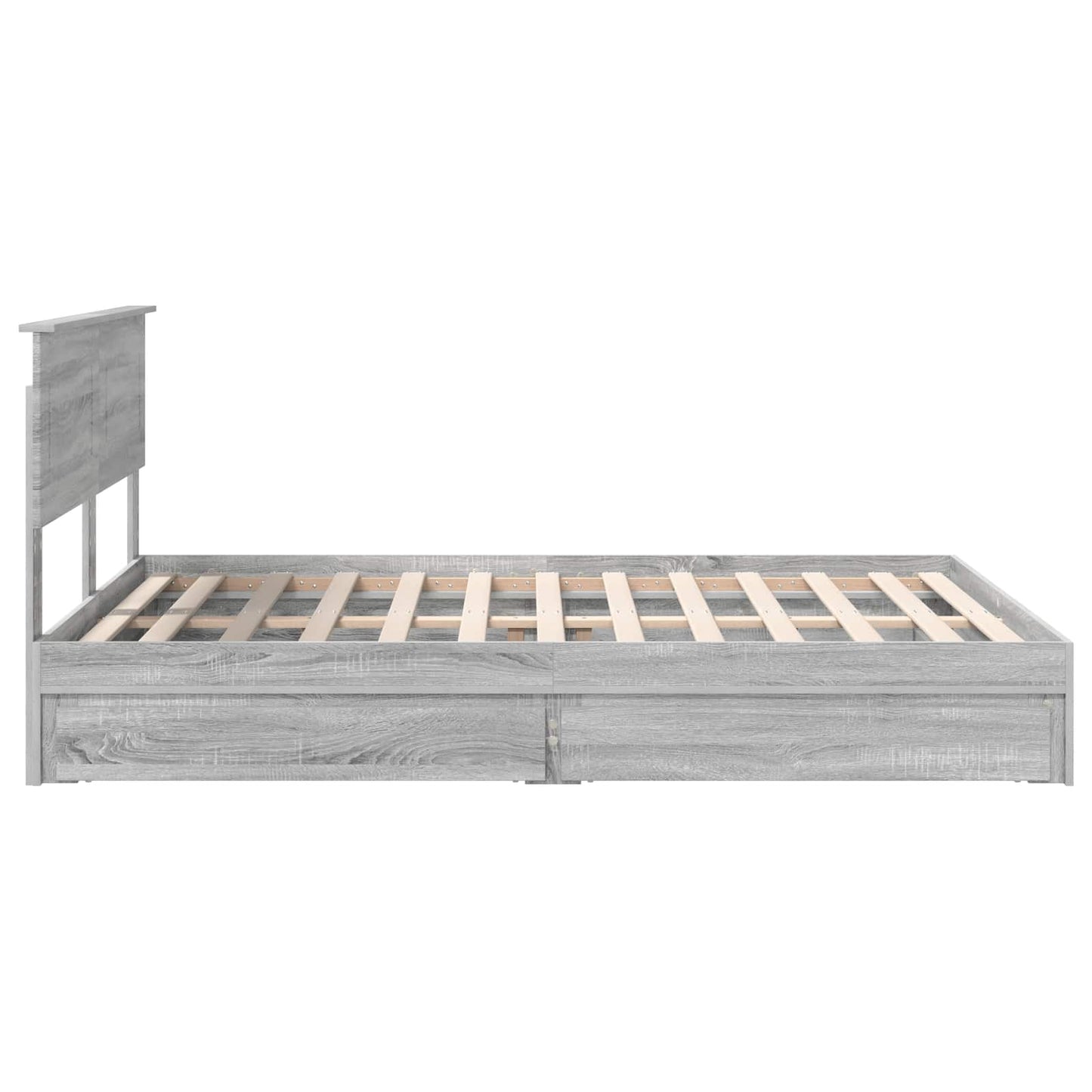 vidaXL Κρεβάτι Αποθήκης Γκρίζο Σονομα 150 x 200 cm Επεξεργασμένο ξύλο