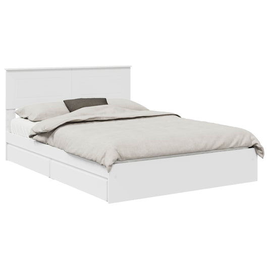 vidaXL Κρεβάτι Αποθήκης Λευκό 140 x 190 cm Επεξεργασμένο ξύλο