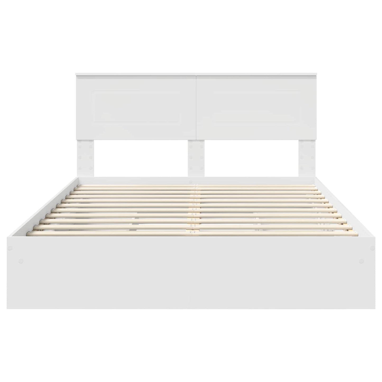 vidaXL Κρεβάτι Αποθήκης Λευκό 140 x 190 cm Επεξεργασμένο ξύλο
