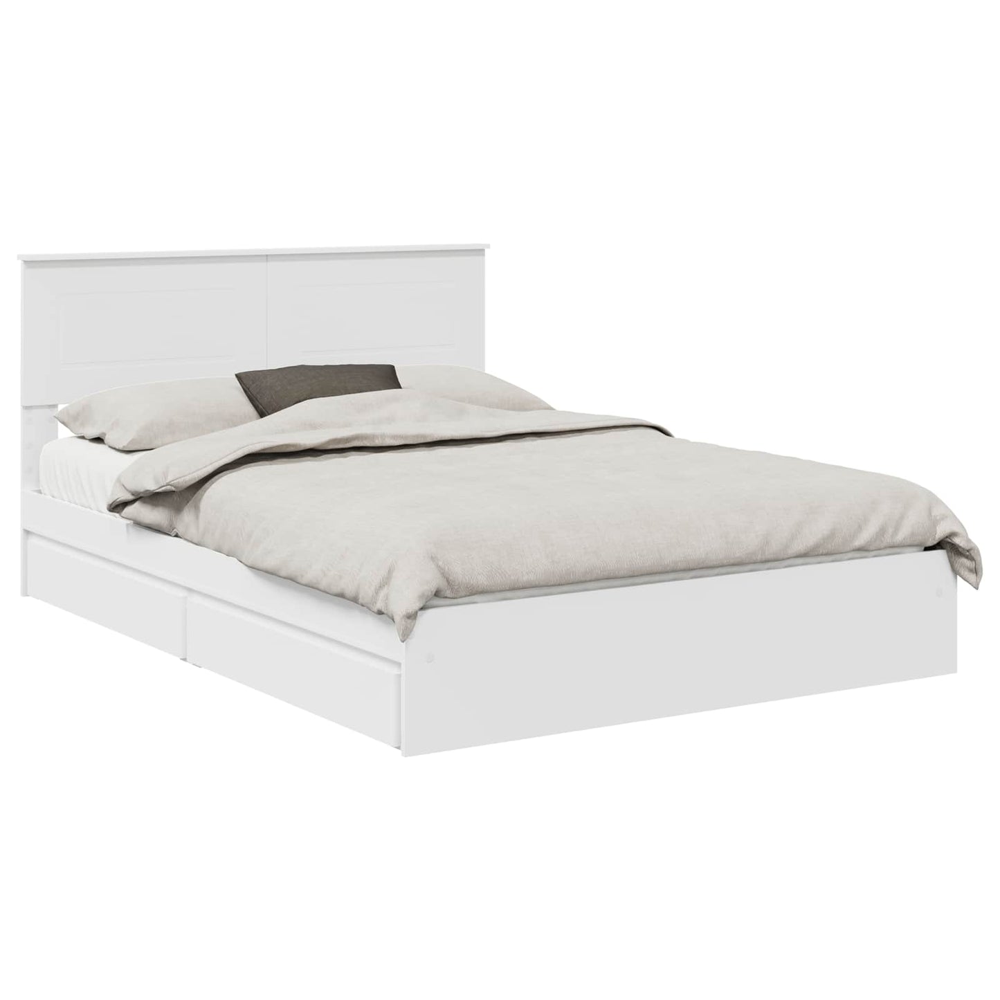 vidaXL Κρεβάτι Αποθήκης Λευκό 140 x 200 cm Επεξεργασμένο ξύλο