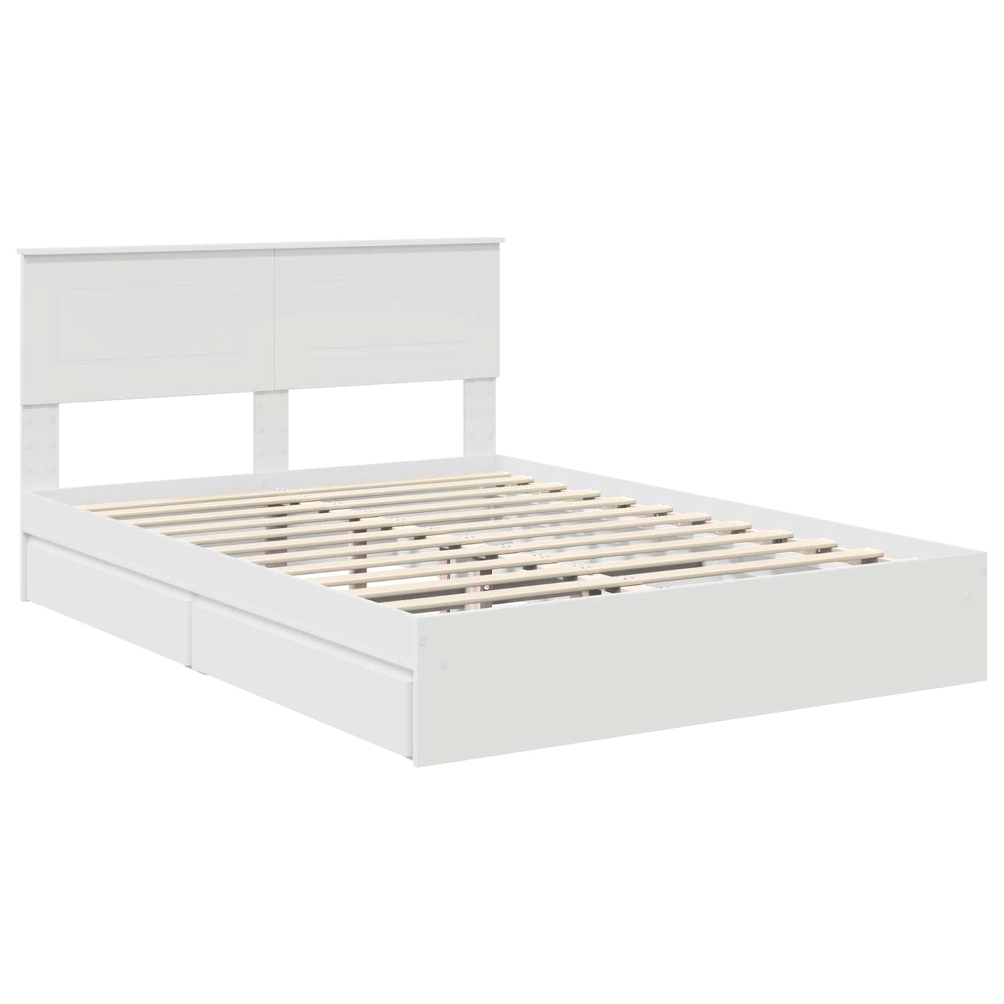 vidaXL Κρεβάτι Αποθήκης Λευκό 140 x 200 cm Επεξεργασμένο ξύλο