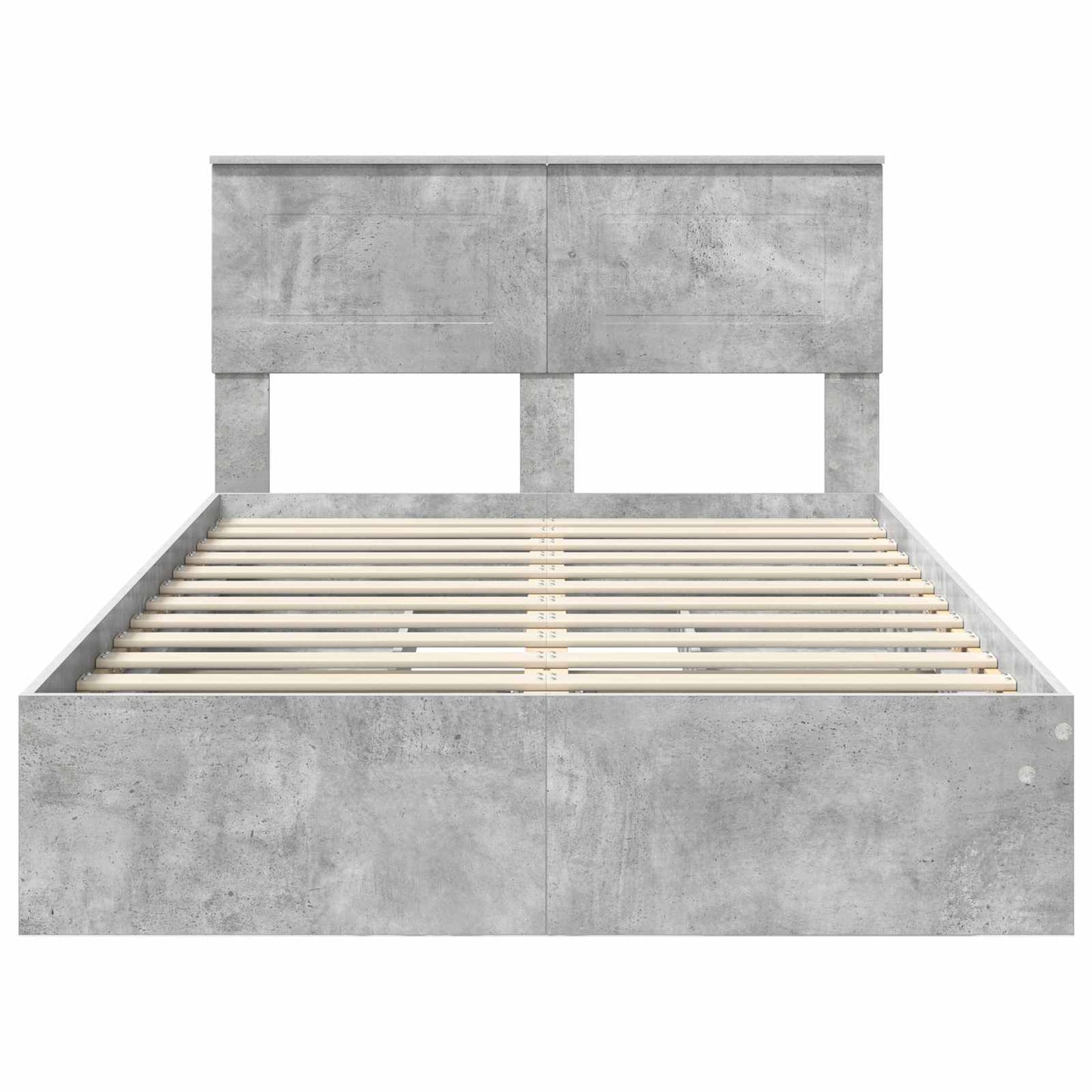 vidaXL Κρεβάτι Αποθήκης Σκυρόδεμα Γκρι 135 x 190 cm Επεξεργασμένο ξύλο