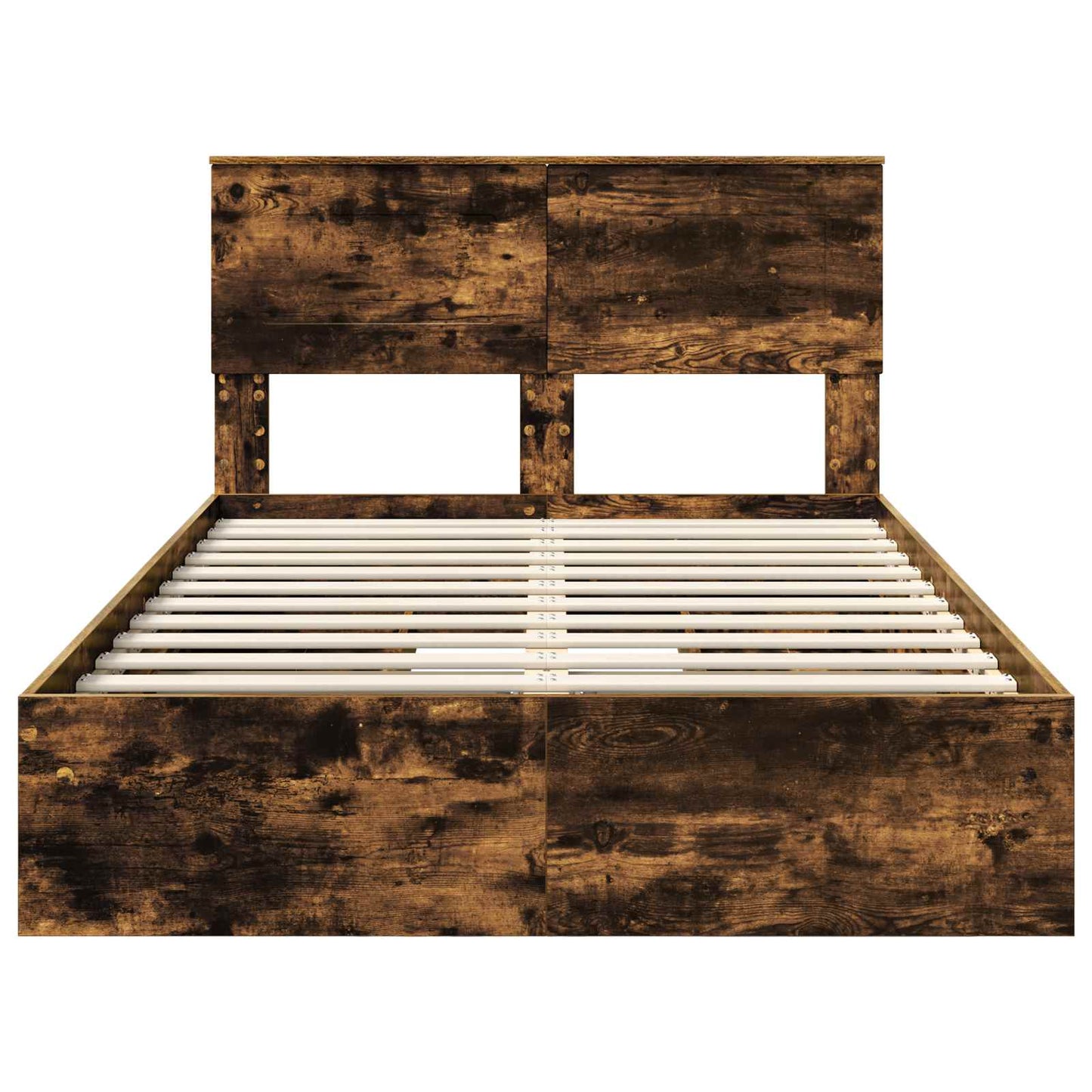 vidaXL Κρεβάτι Αποθήκης Καπνιστό Δρύς 135 x 190 cm Επεξεργασμένο ξύλο